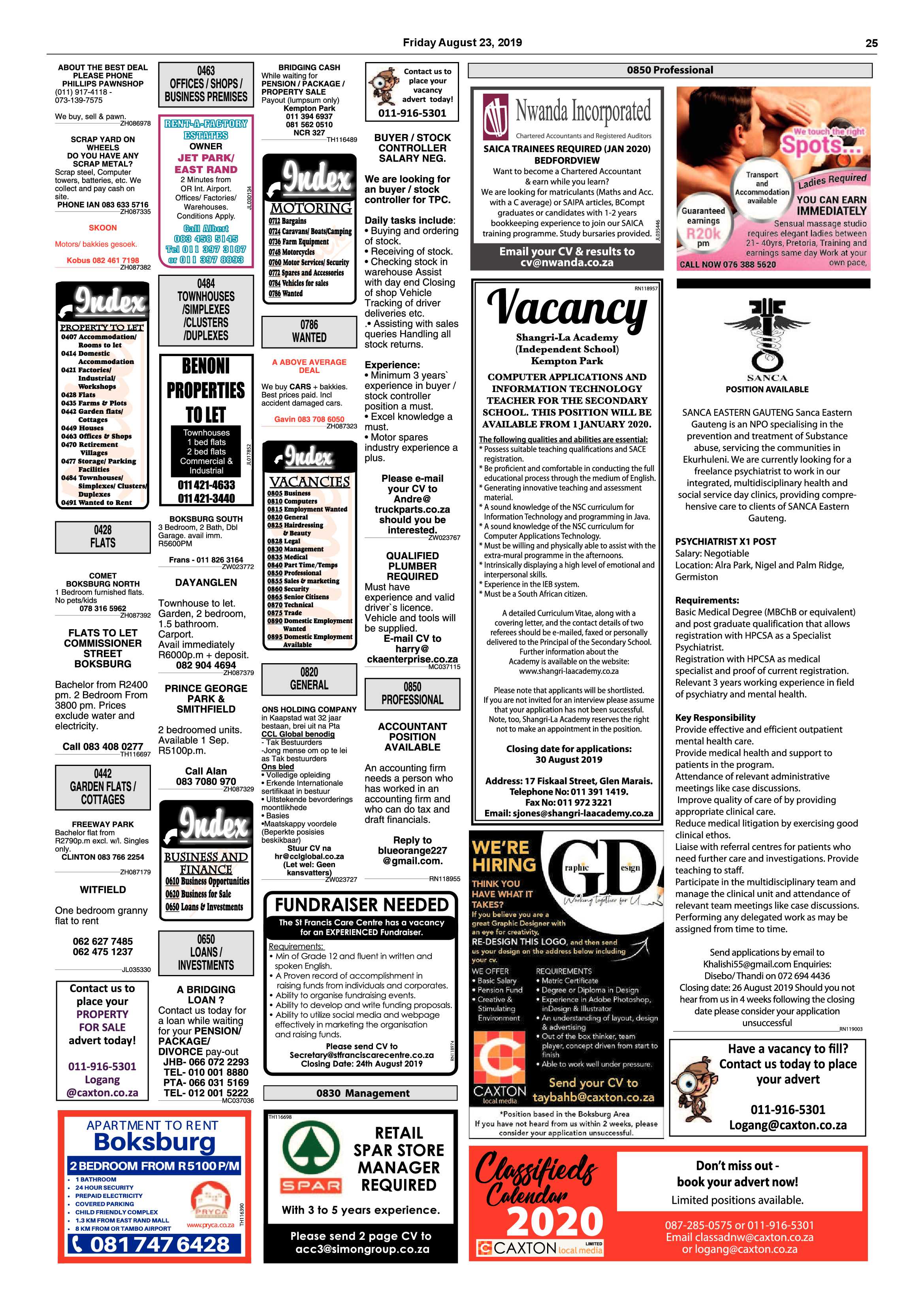 Boksburg Advertiser 20 August 2019 page 25