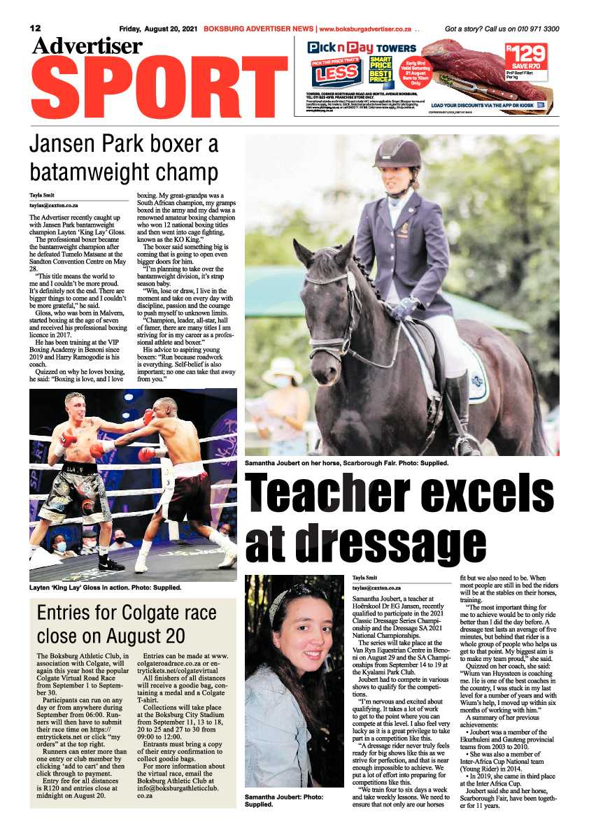 Boksburg Advertiser 20 August 2021 page 12