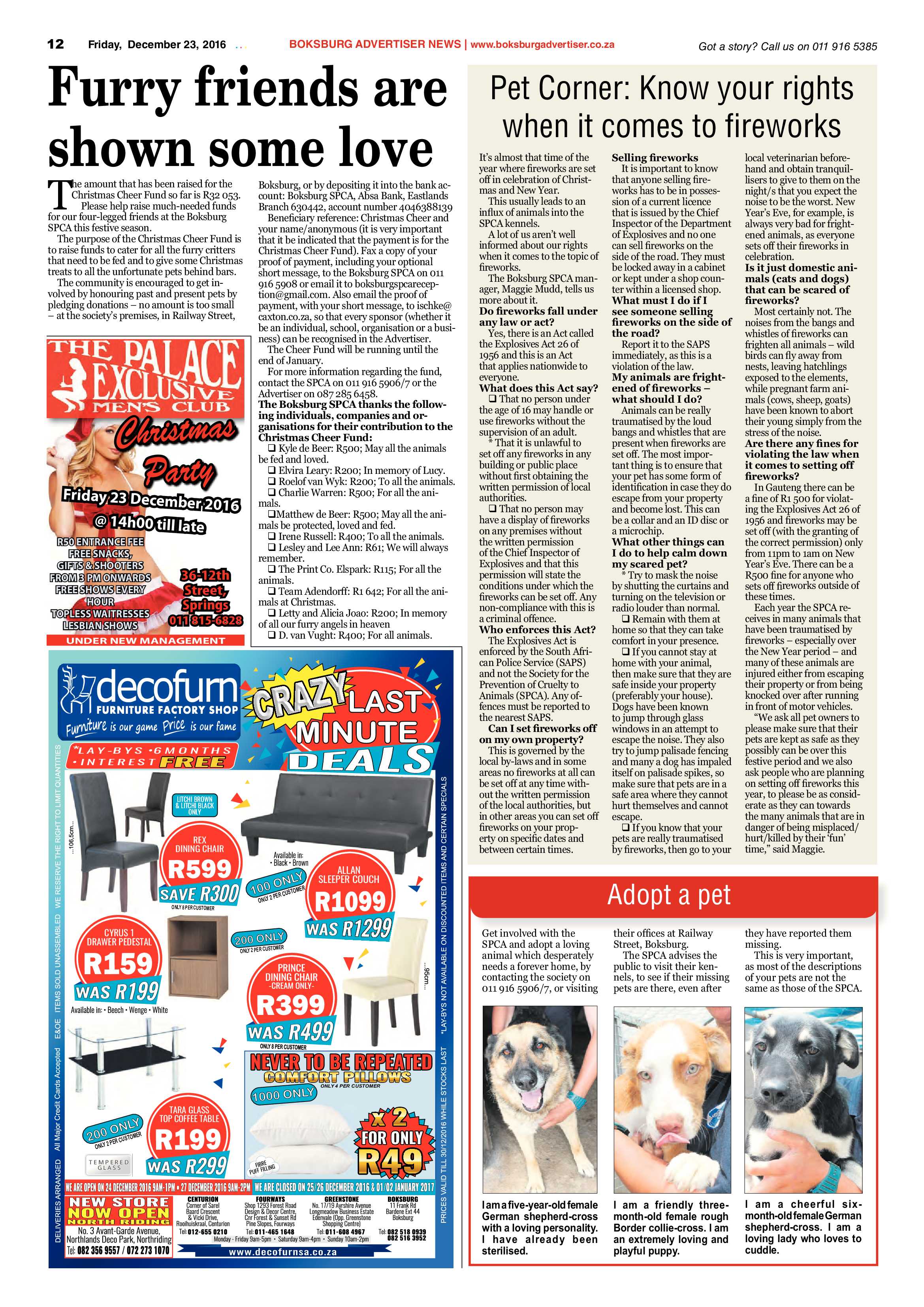 Boksburg Advertiser 20 December 2016 page 12