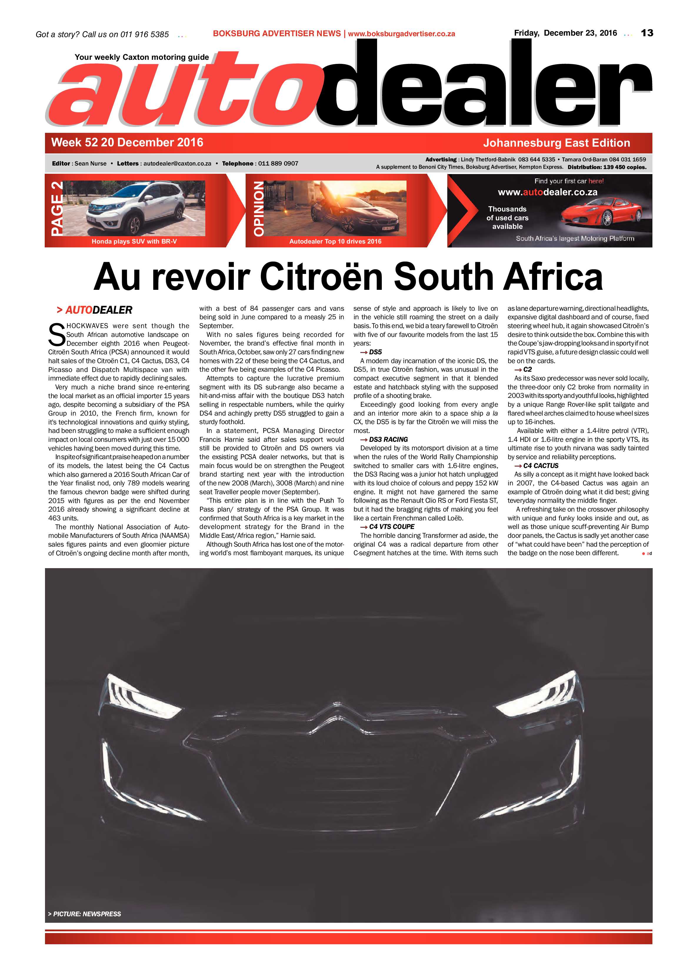 Boksburg Advertiser 20 December 2016 page 13