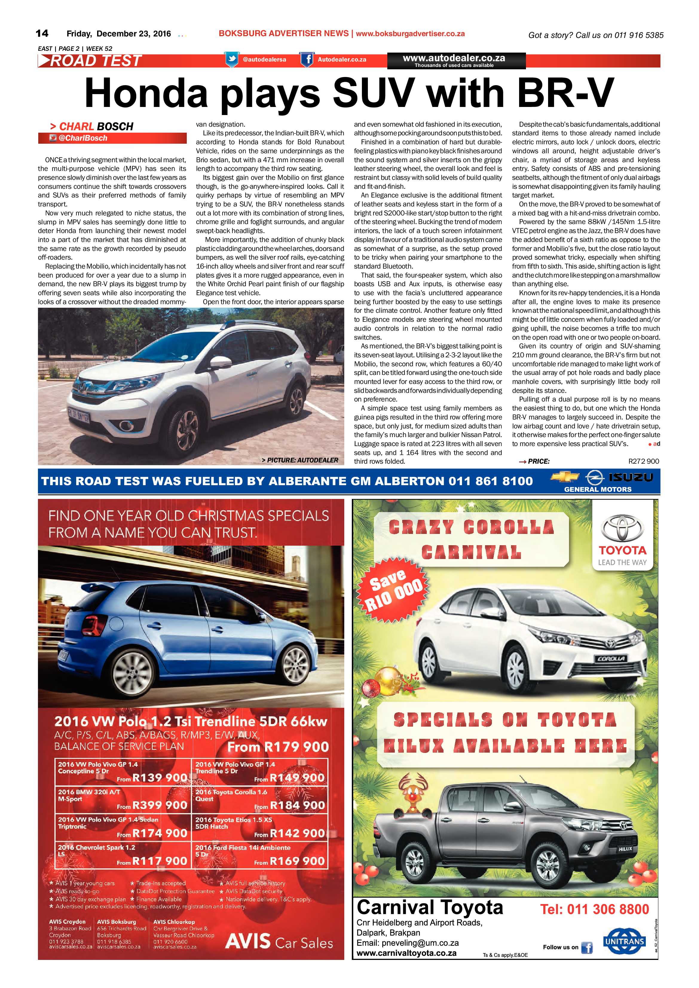 Boksburg Advertiser 20 December 2016 page 14