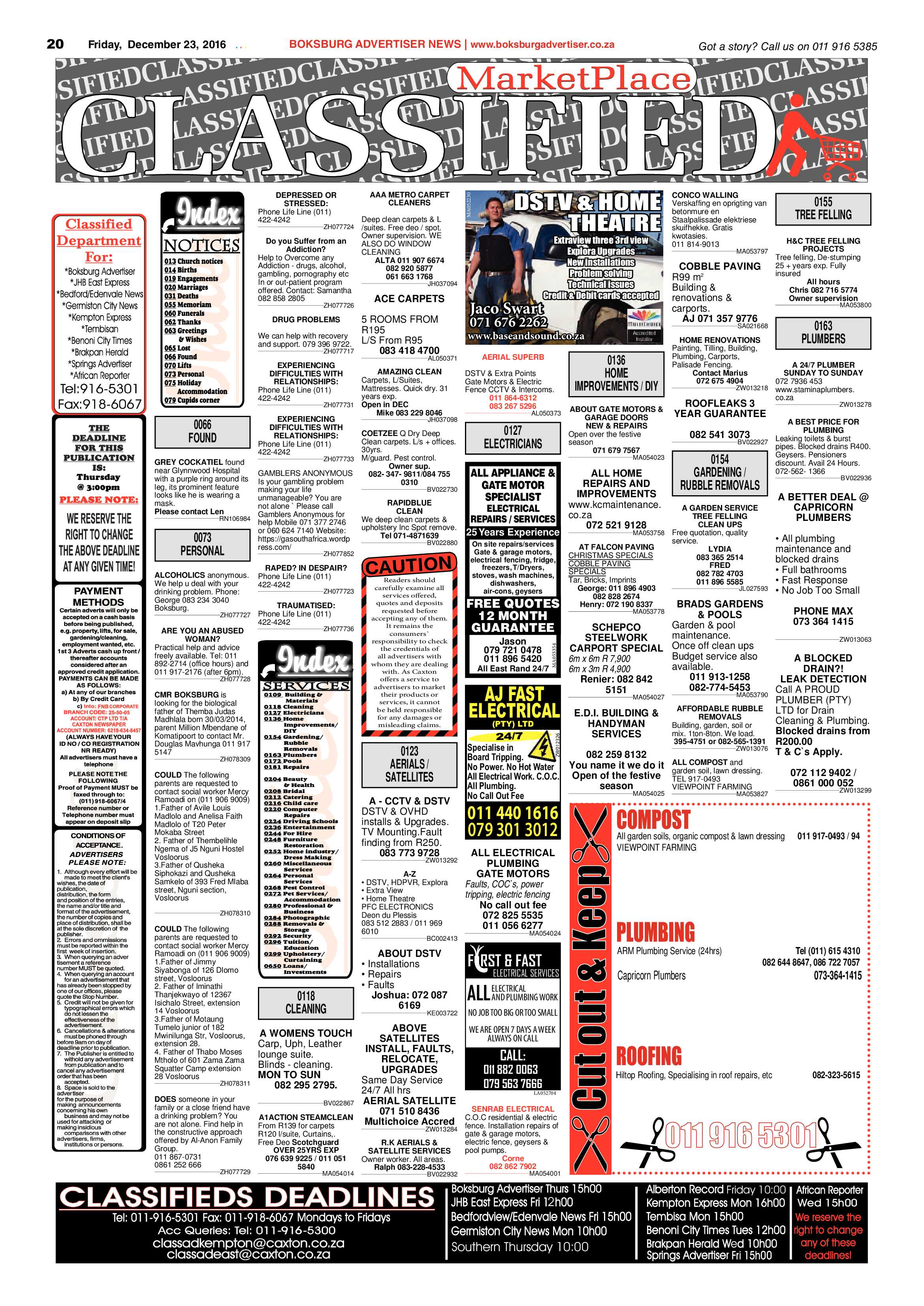 Boksburg Advertiser 20 December 2016 page 20