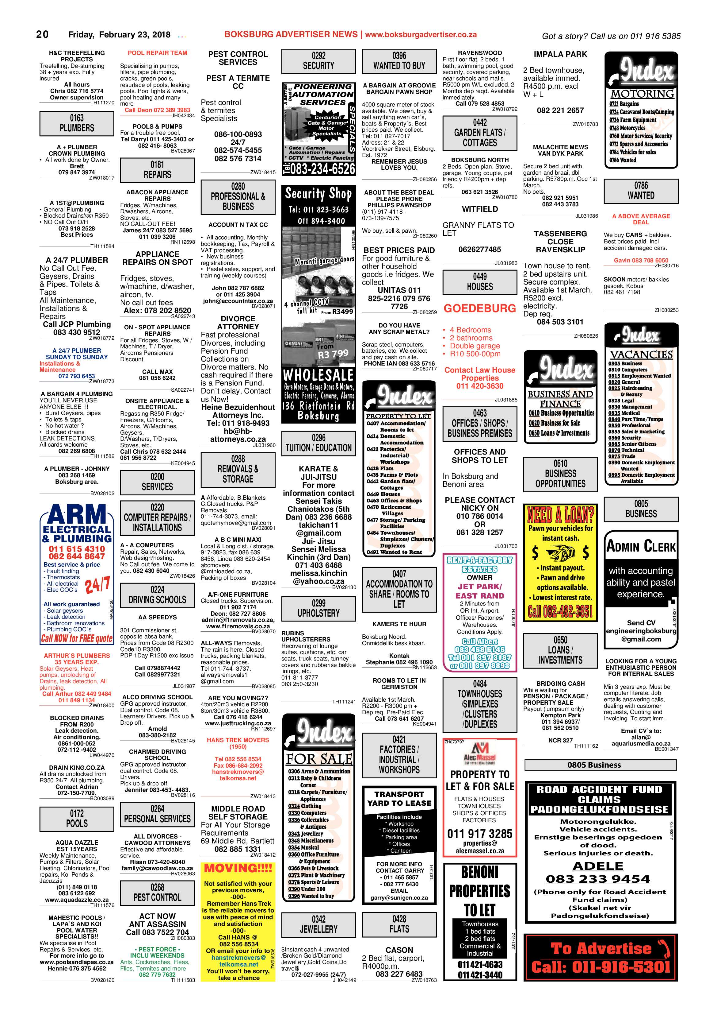 Boksburg Advertiser 20 February 2018 page 20
