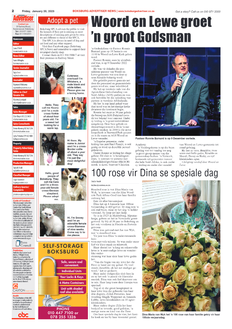 Boksburg Advertiser 20 January 2023 page 2