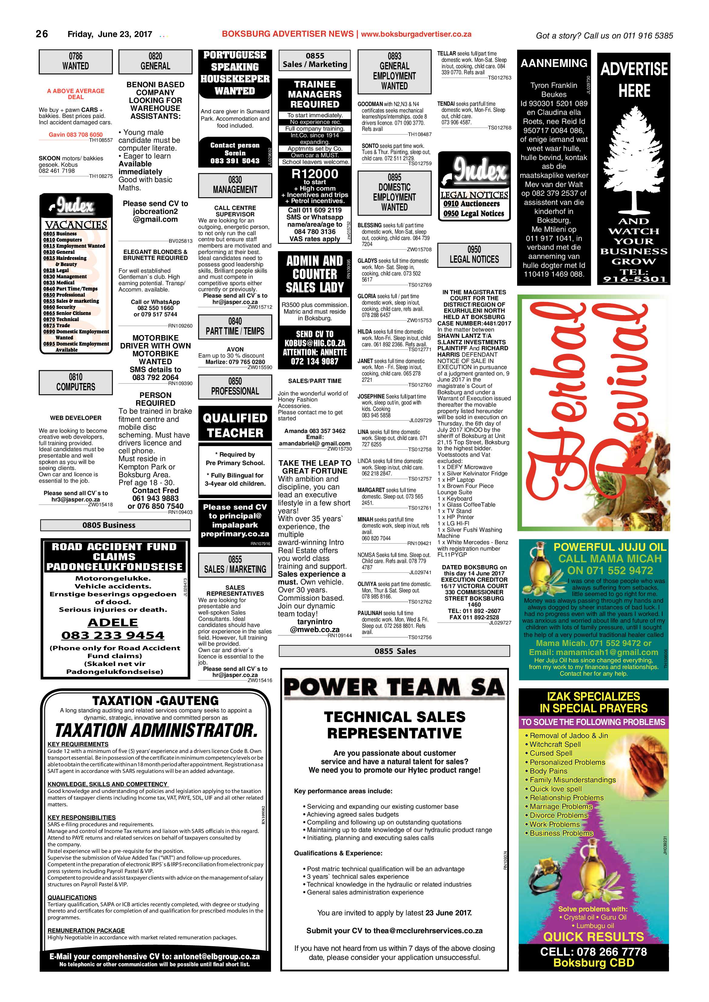 Boksburg Advertiser 20 June 2017 page 26