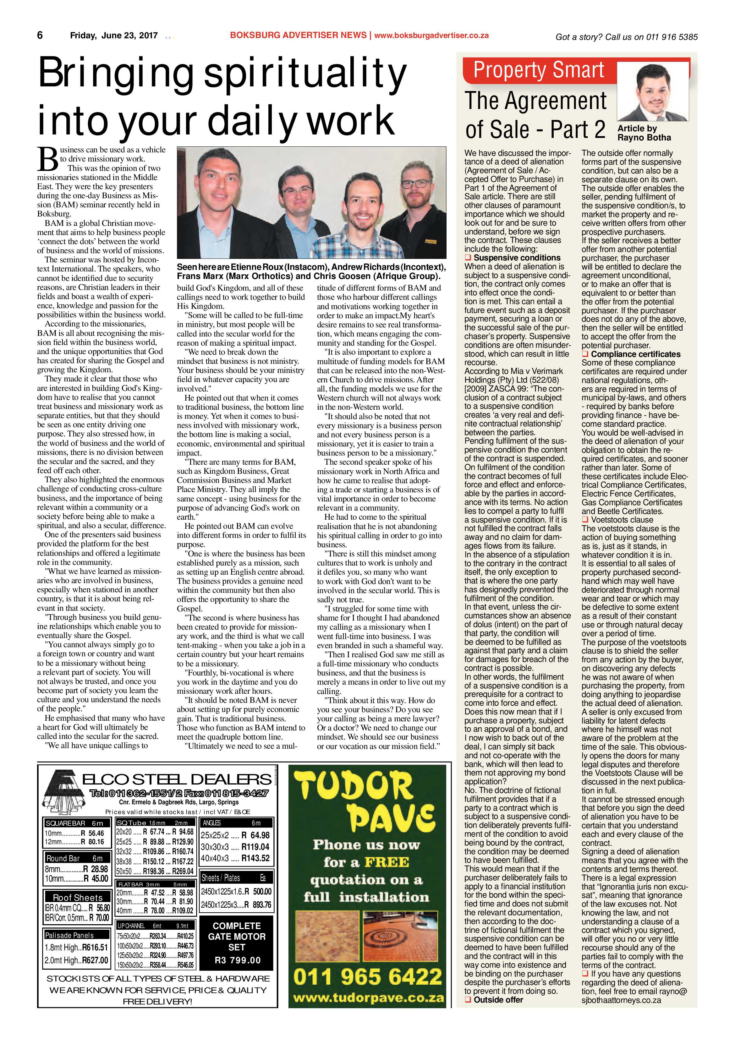 Boksburg Advertiser 20 June 2017 page 6