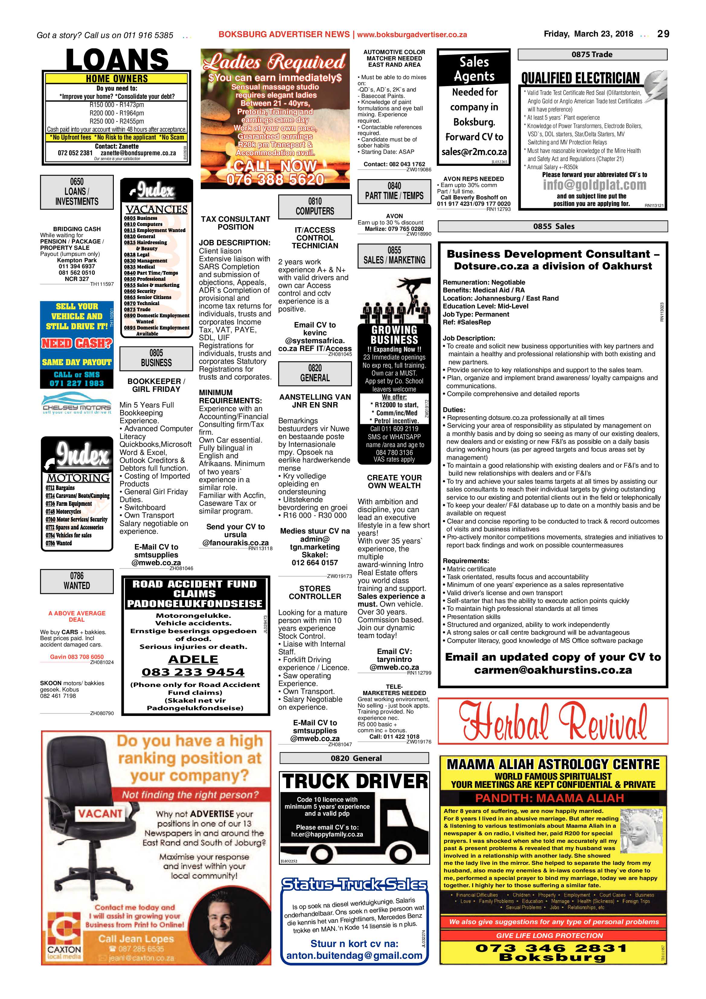Boksburg Advertiser 20 March 2018 page 29