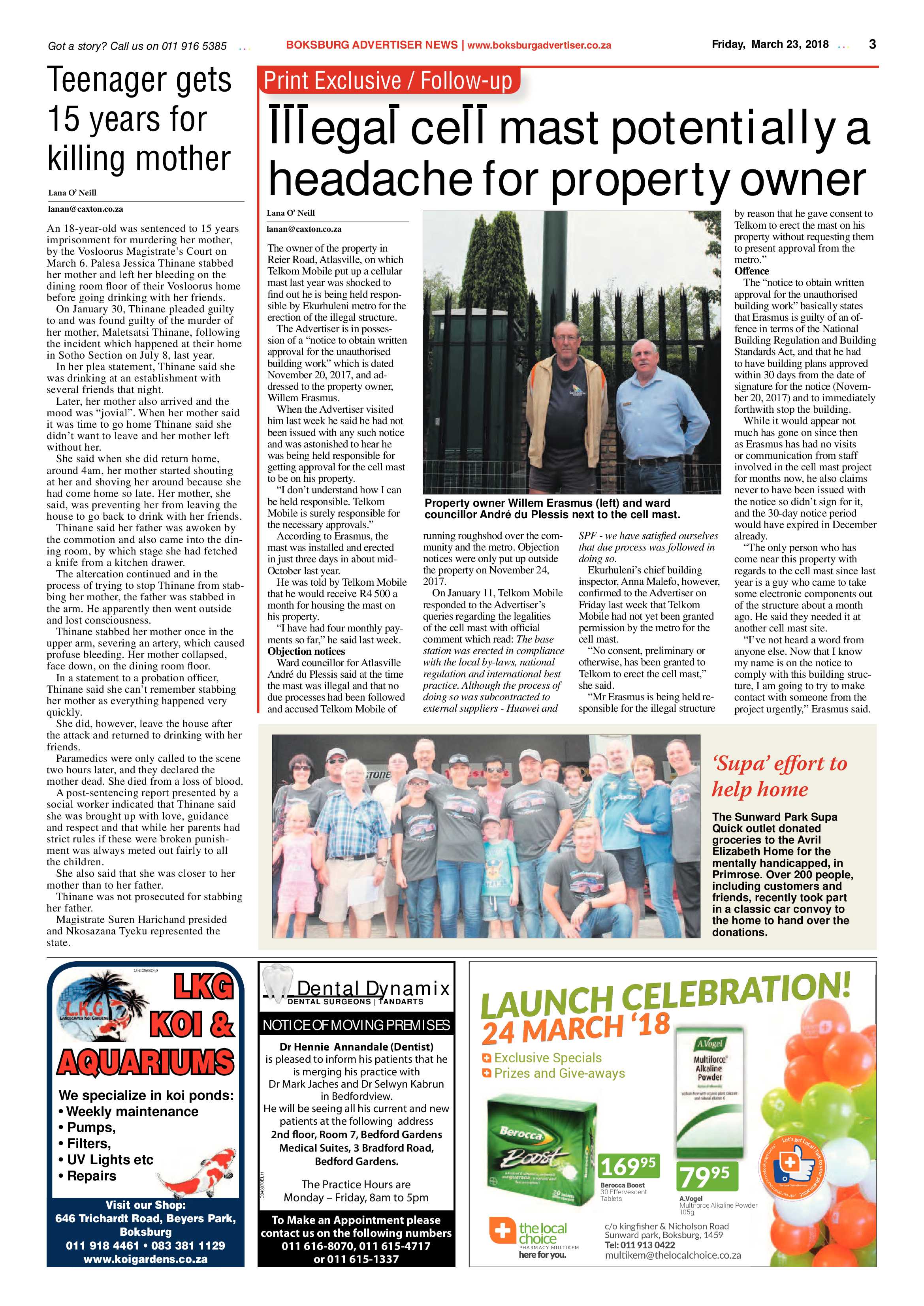 Boksburg Advertiser 20 March 2018 page 3