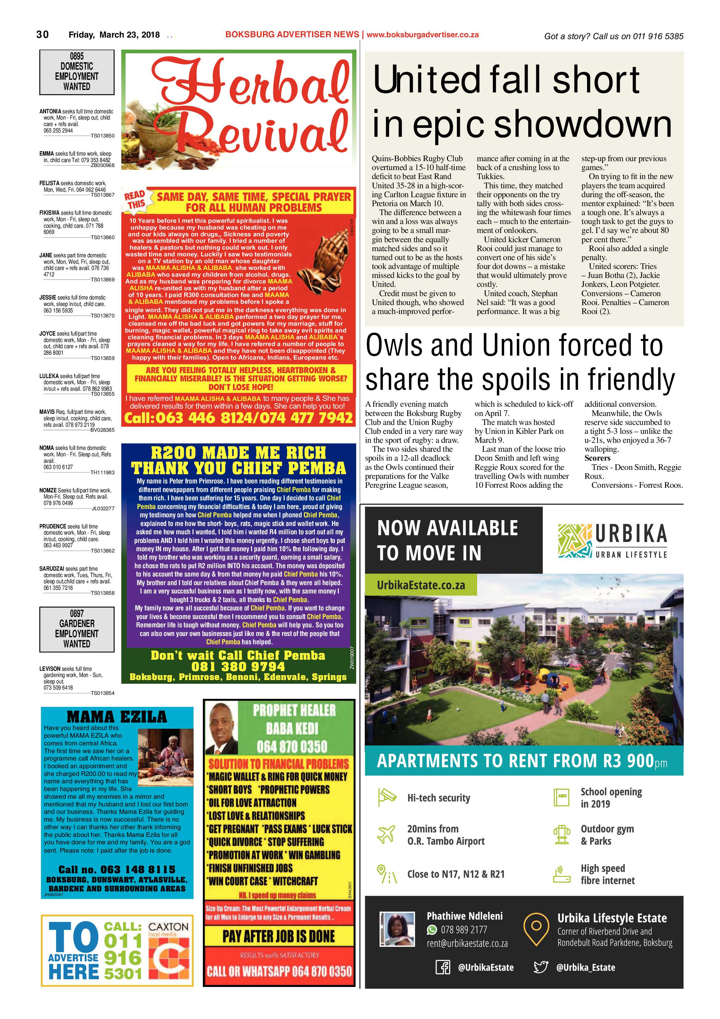 Boksburg Advertiser 20 March 2018 page 30