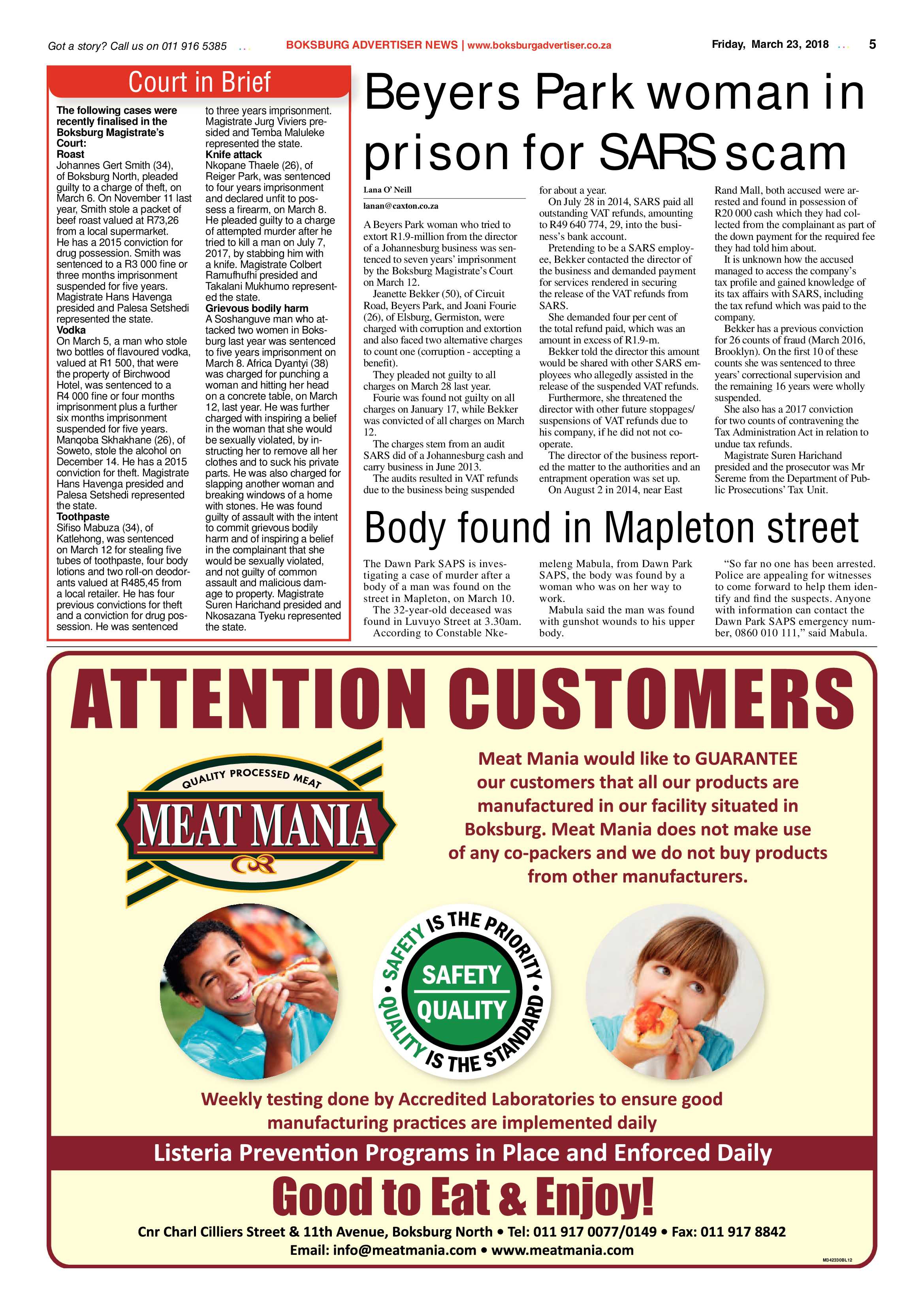 Boksburg Advertiser 20 March 2018 page 5