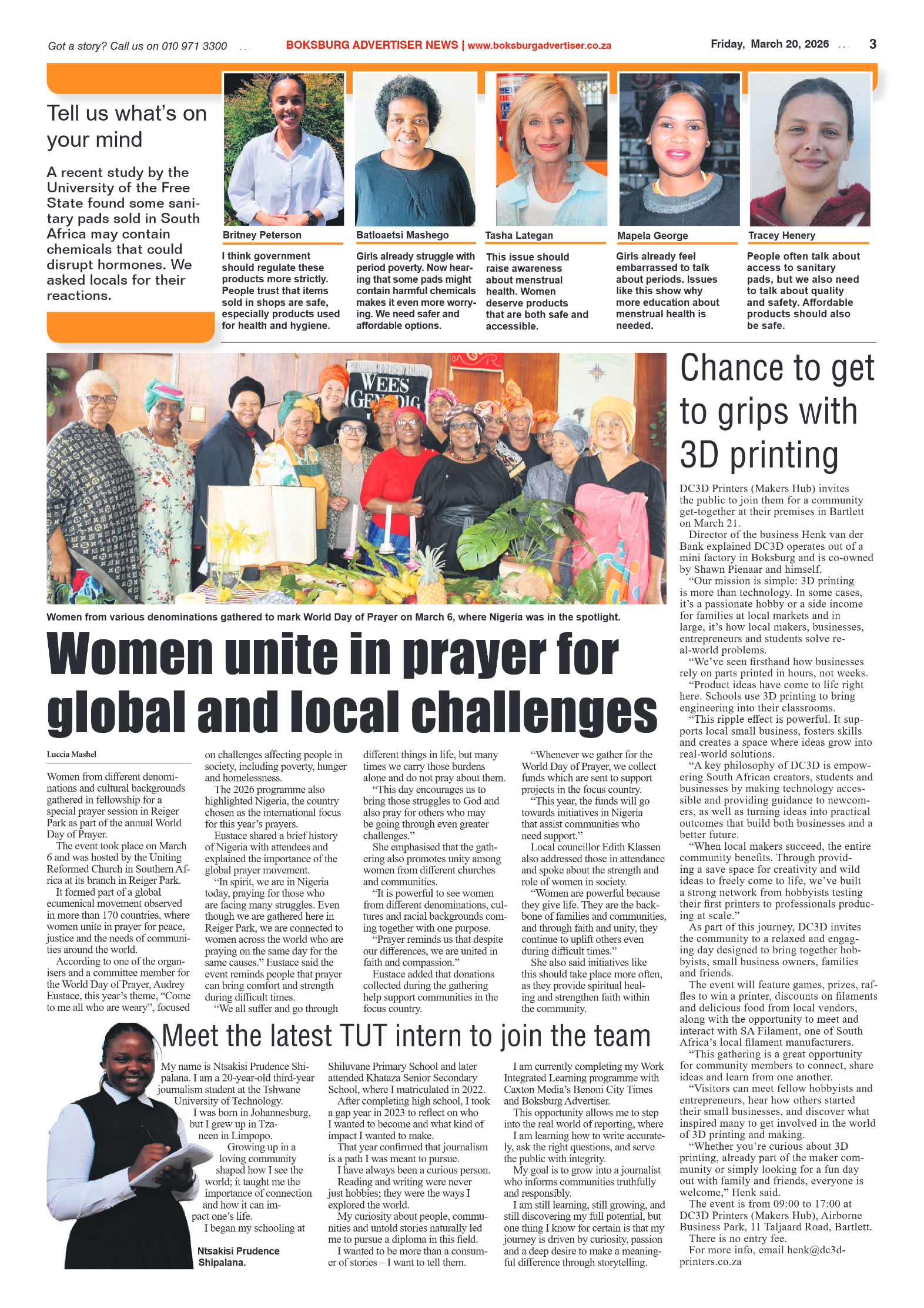 Boksburg Advertiser 20 March 2026 page 3