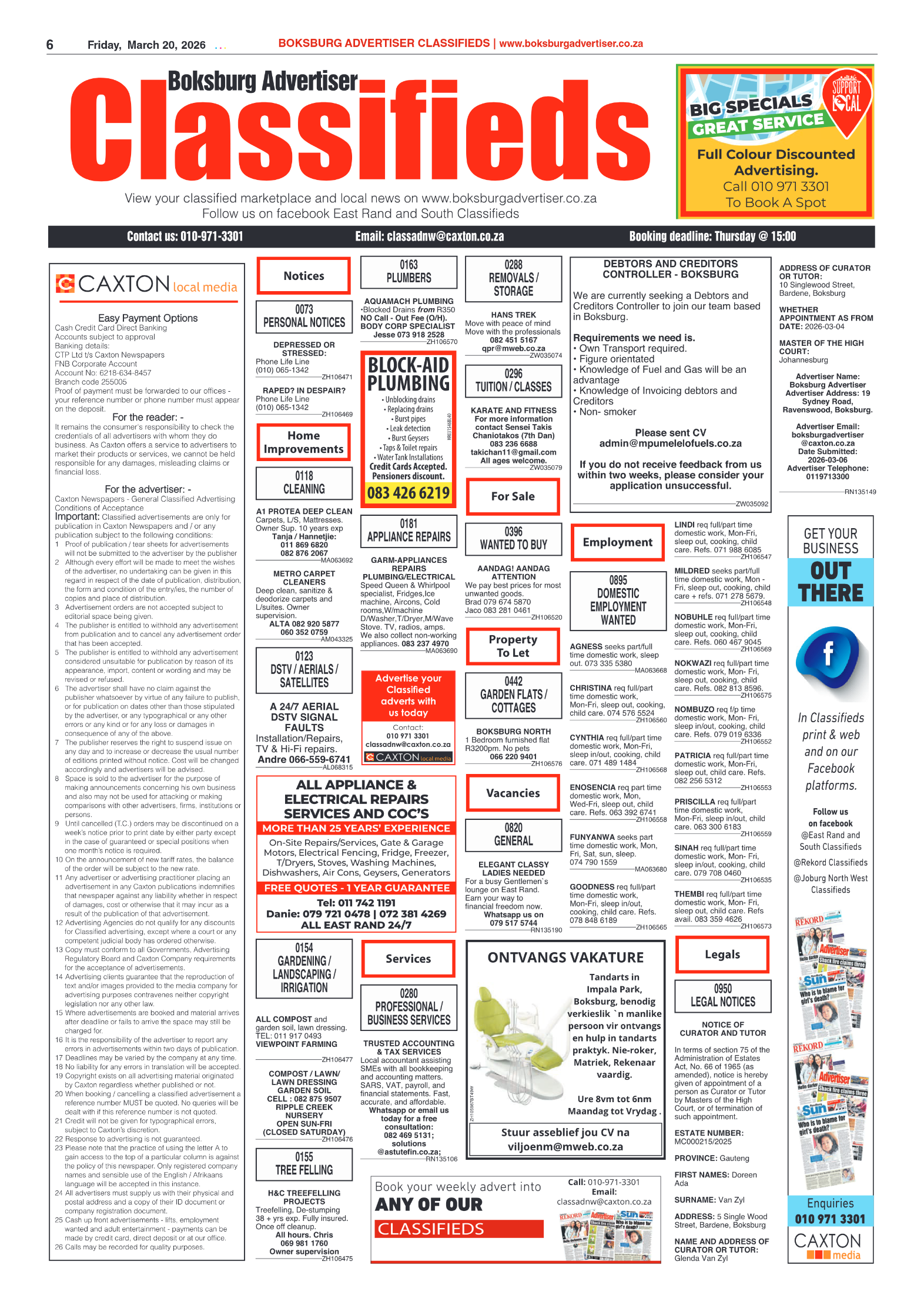 Boksburg Advertiser 20 March 2026 page 6