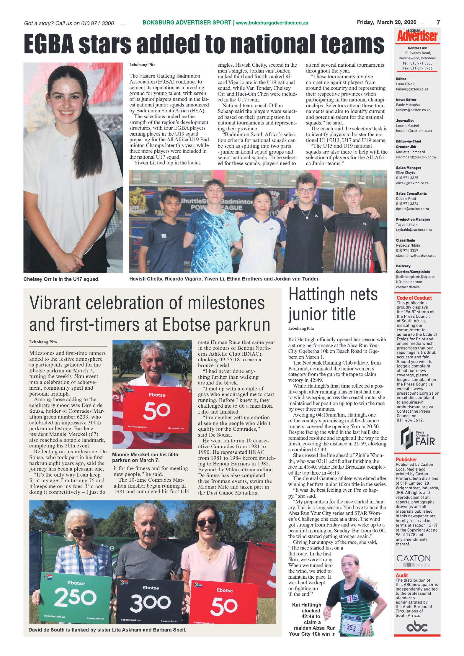 Boksburg Advertiser 20 March 2026 page 7