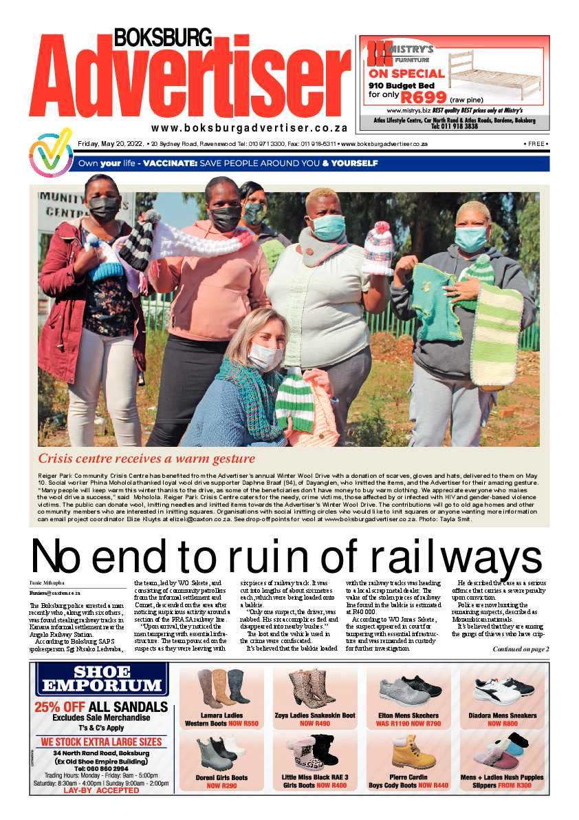 Boksburg Advertiser 20 May 2022 page 1