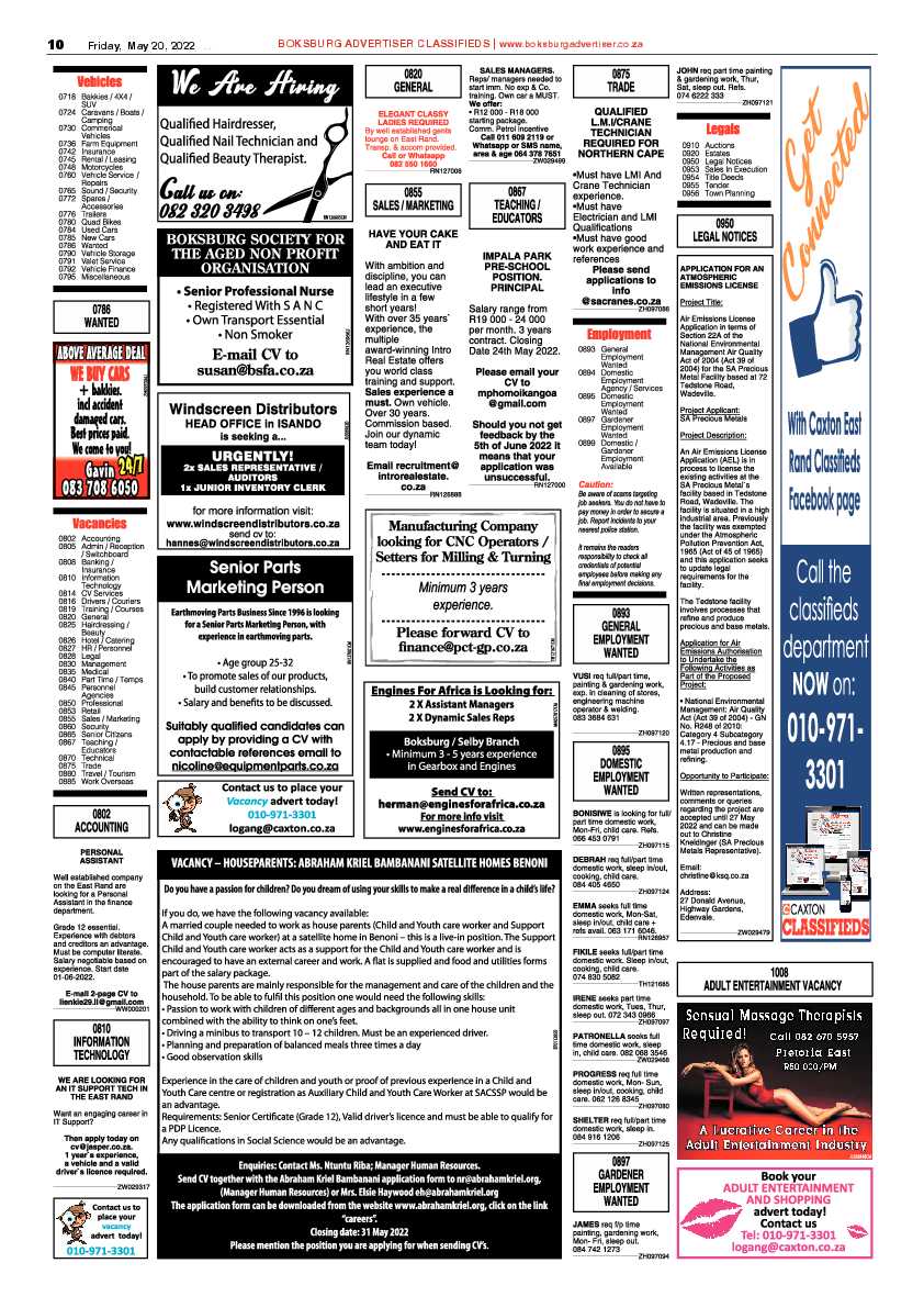 Boksburg Advertiser 20 May 2022 page 10