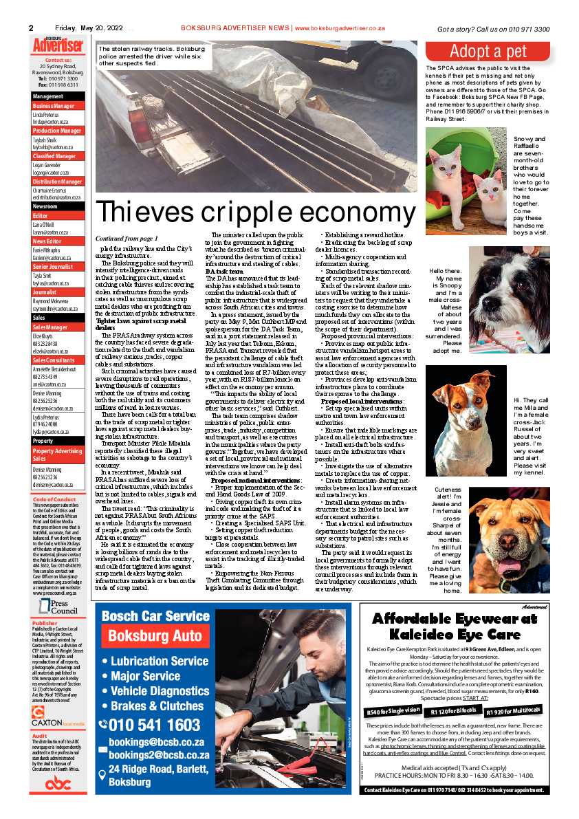 Boksburg Advertiser 20 May 2022 page 2