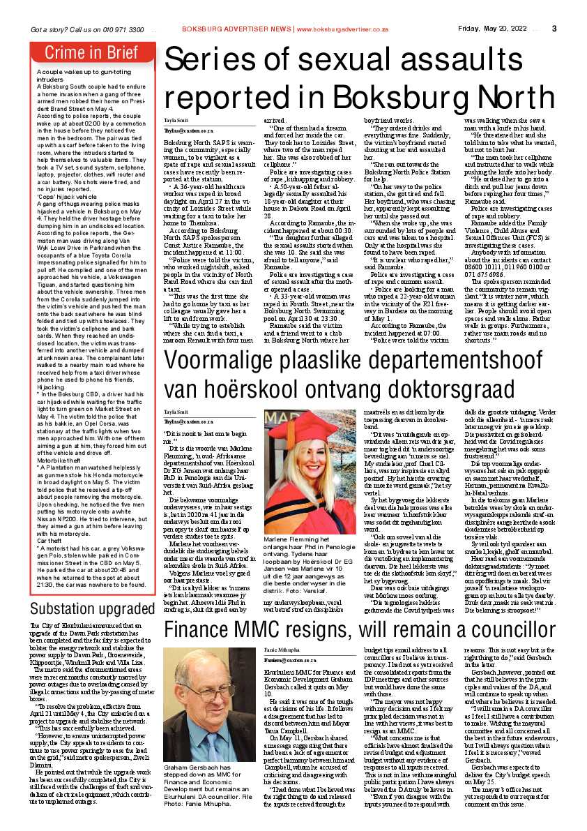 Boksburg Advertiser 20 May 2022 page 3