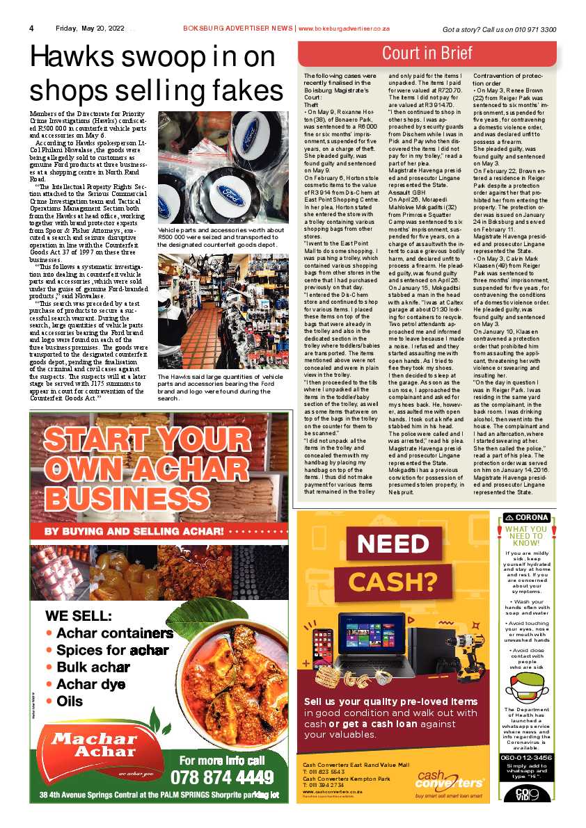 Boksburg Advertiser 20 May 2022 page 4