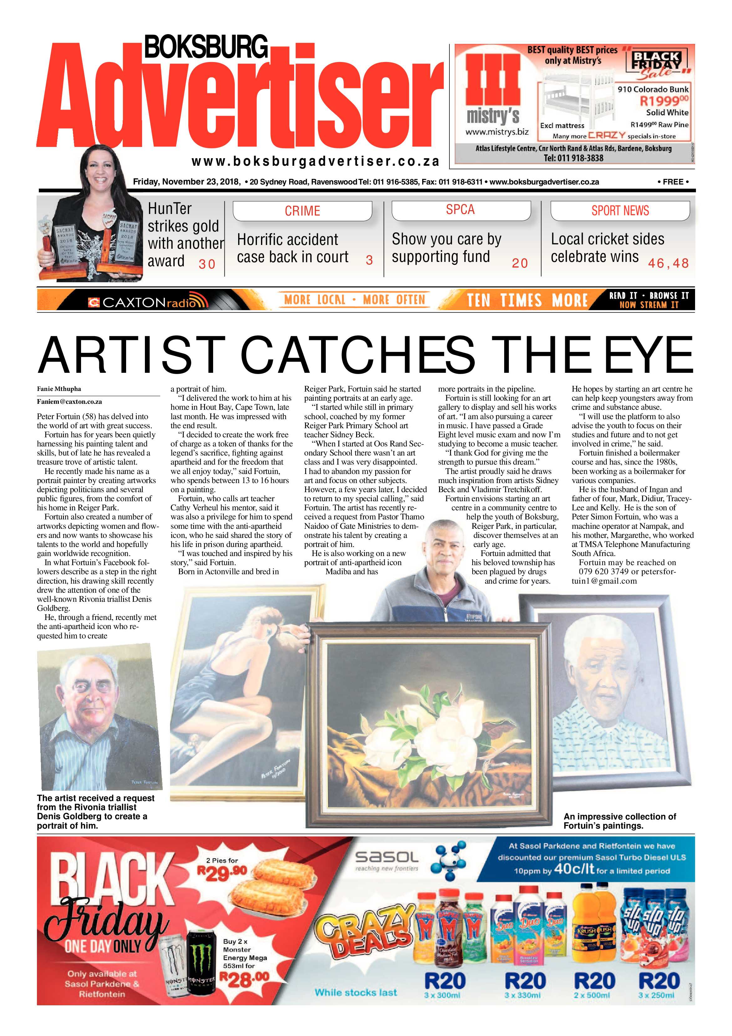 Boksburg Advertiser 20 November 2018 page 1