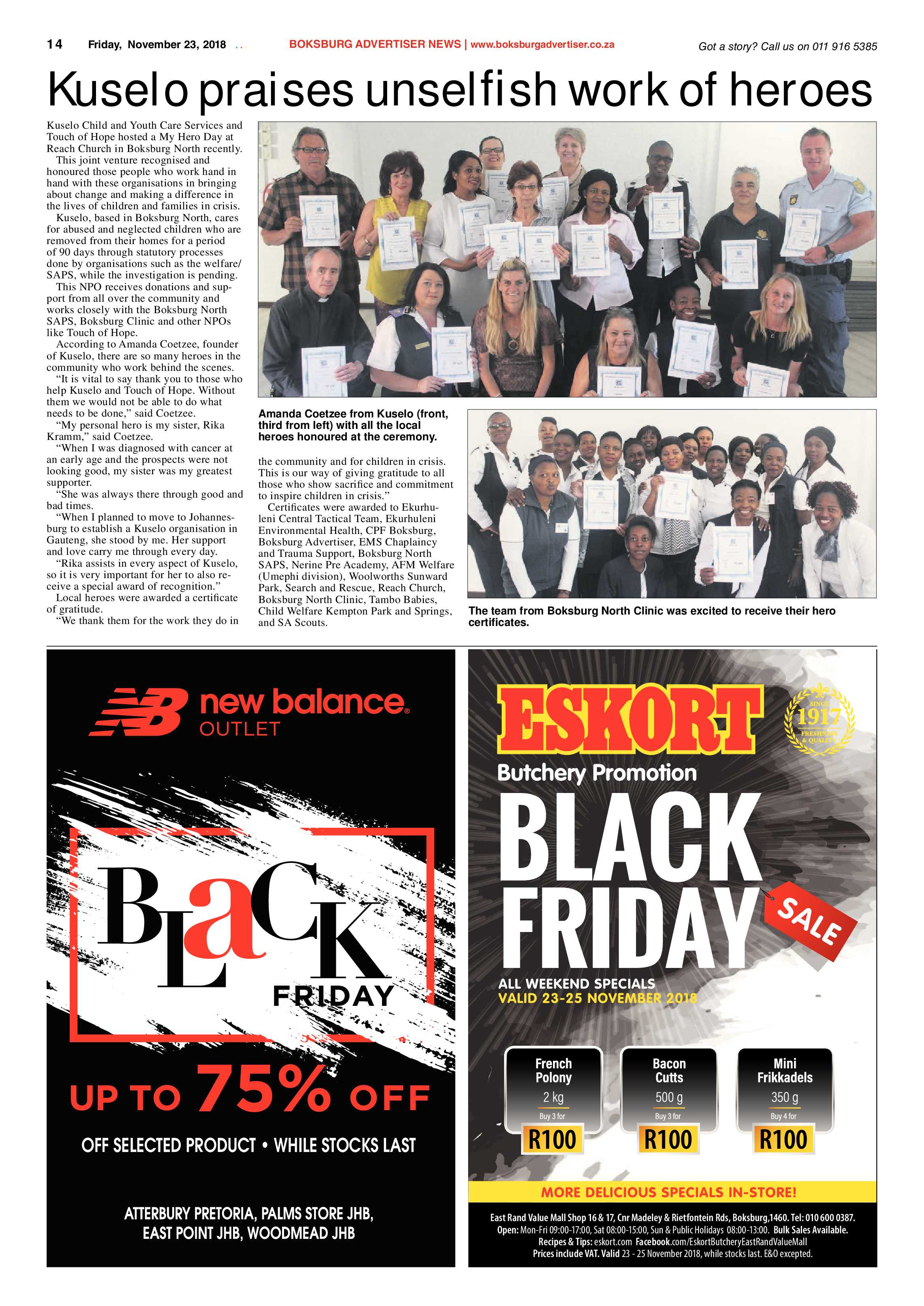 Boksburg Advertiser 20 November 2018 page 14