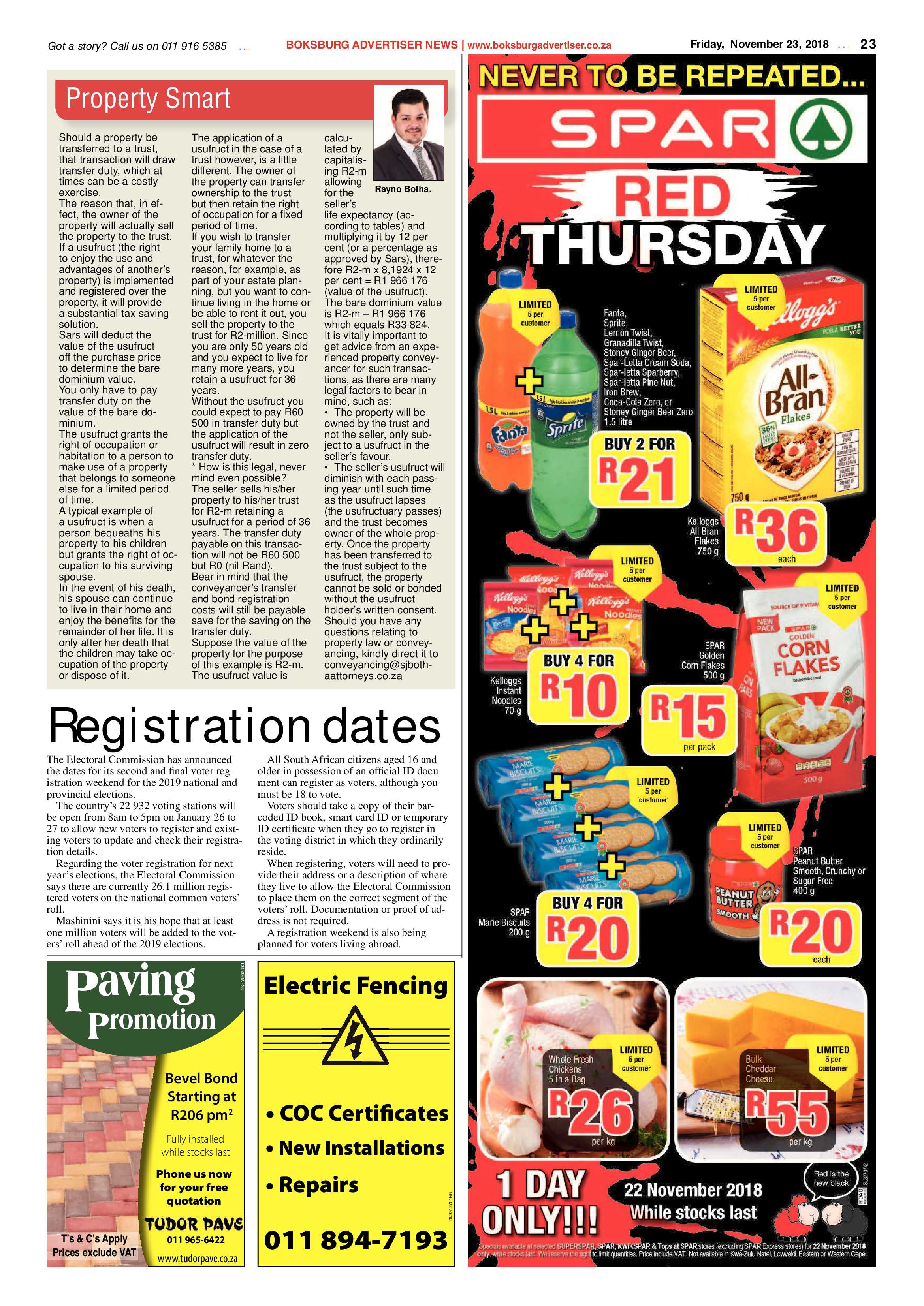 Boksburg Advertiser 20 November 2018 page 23