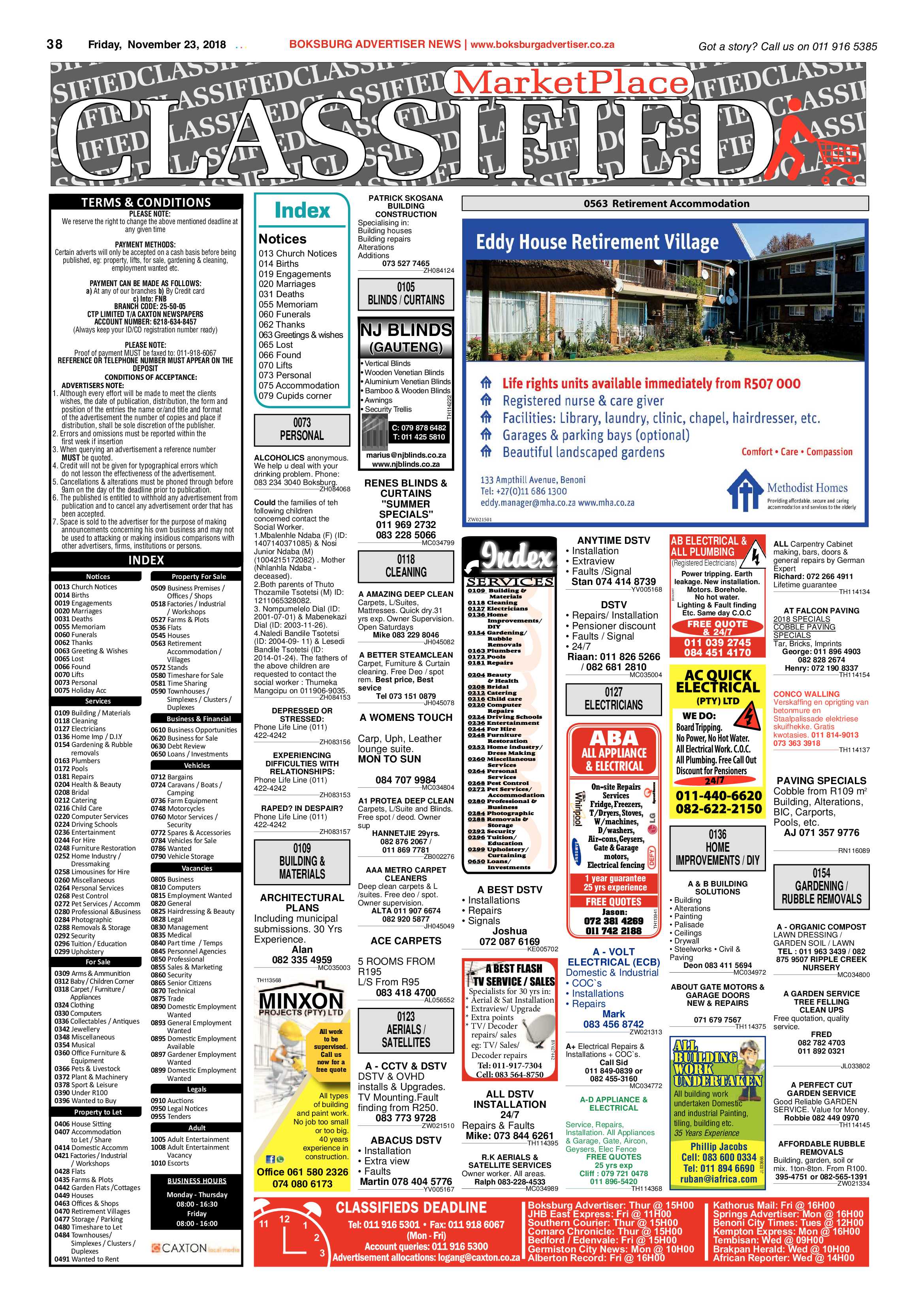 Boksburg Advertiser 20 November 2018 page 38