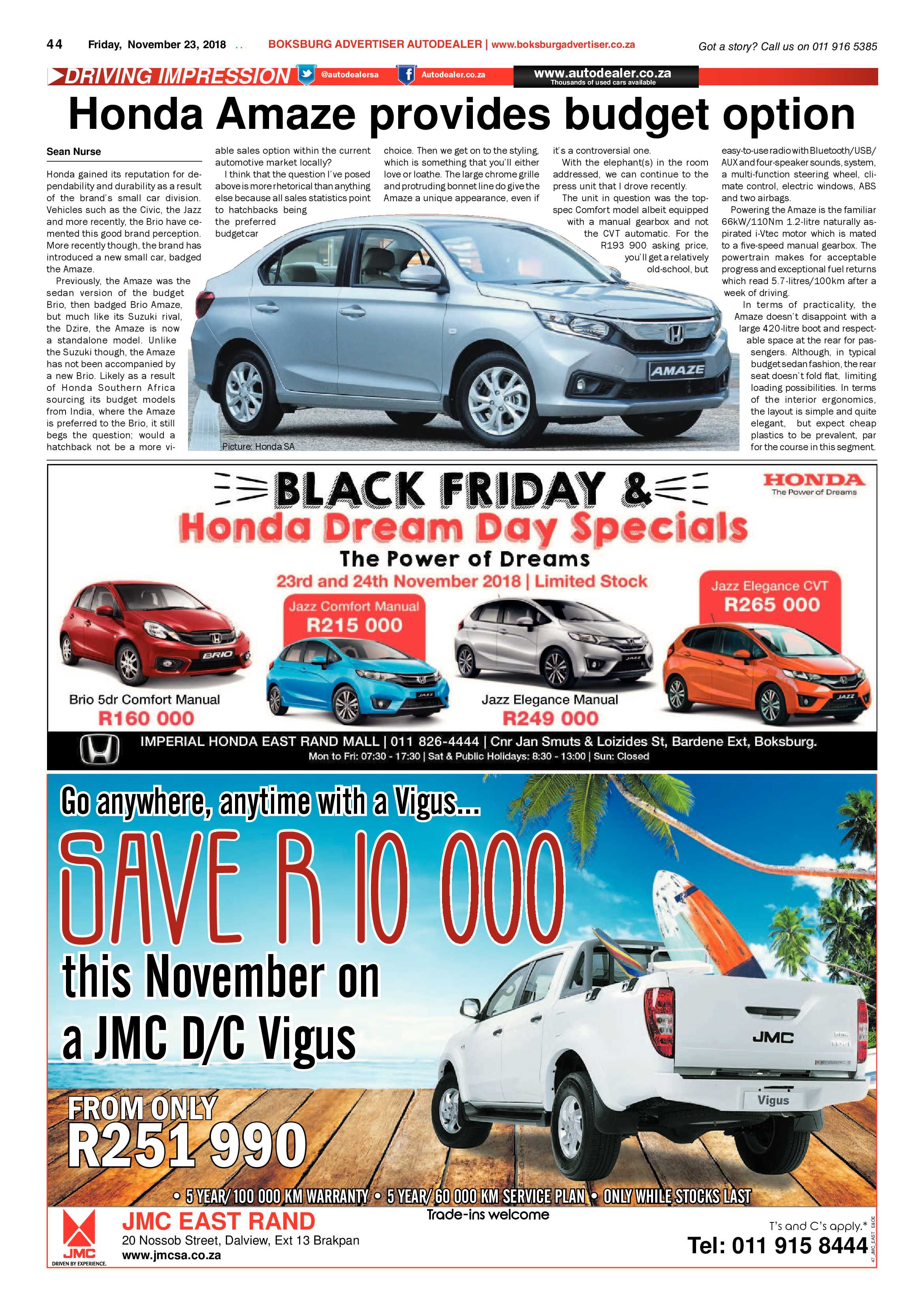 Boksburg Advertiser 20 November 2018 page 44