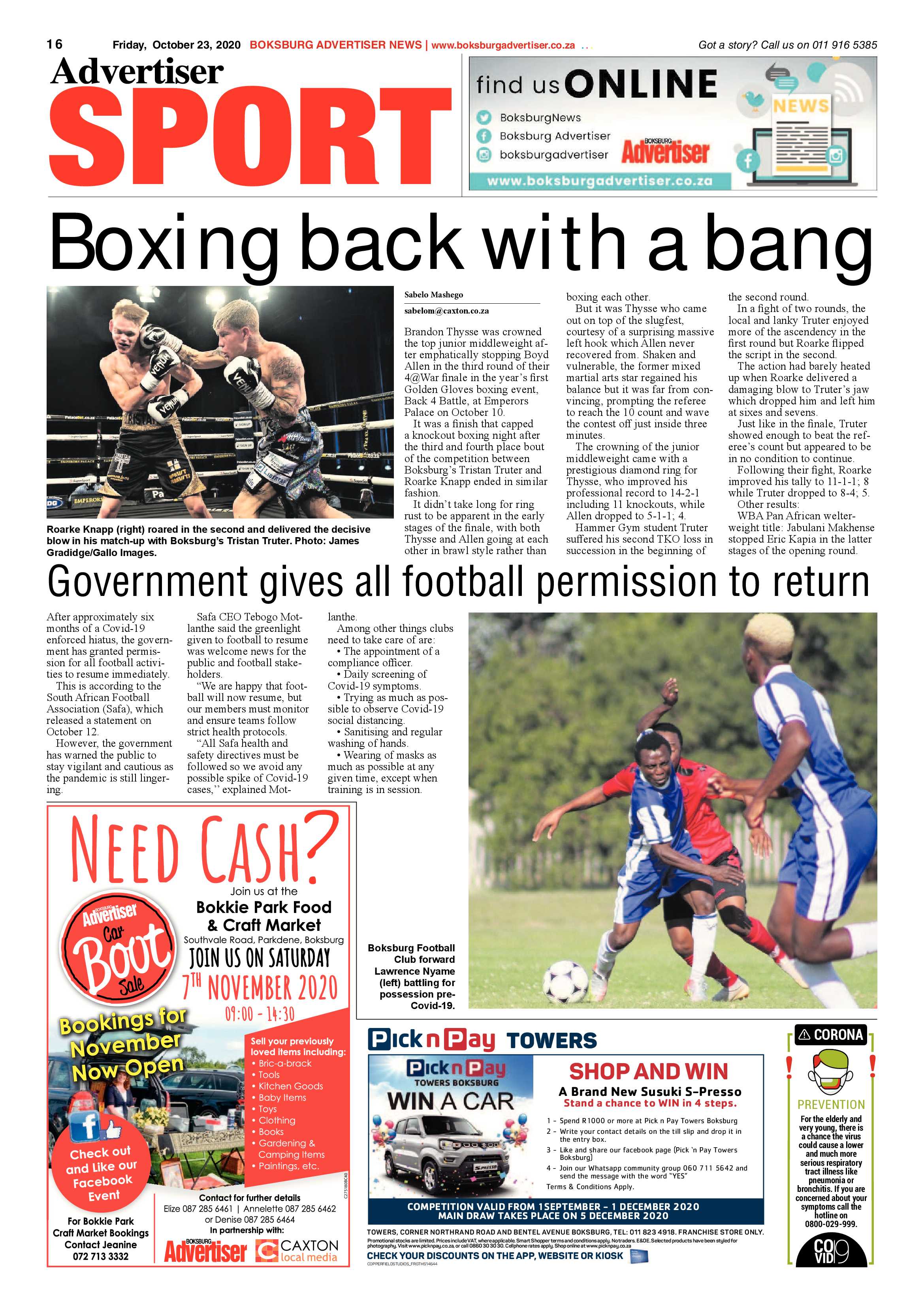 Boksburg Advertiser 20 October 2020 page 16