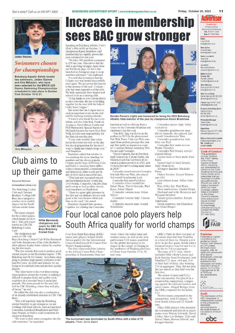 Boksburg Advertiser 20 October 2023 page 11