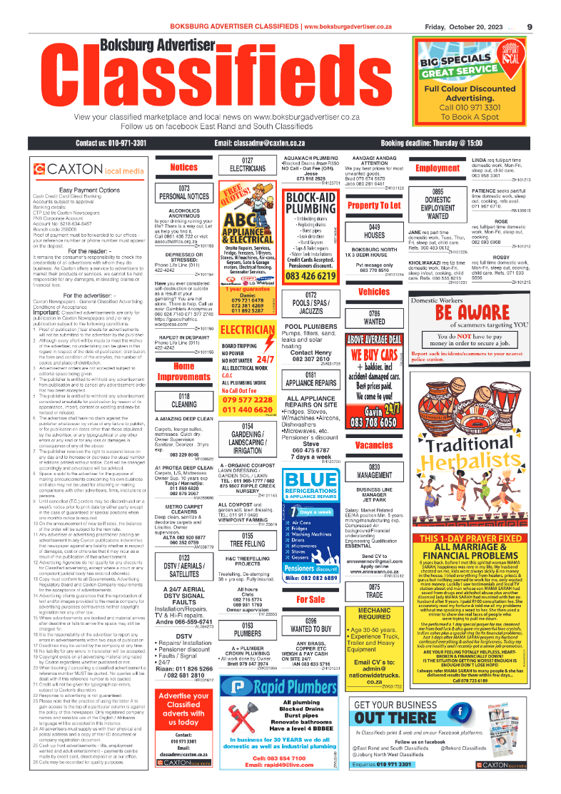Boksburg Advertiser 20 October 2023 page 9