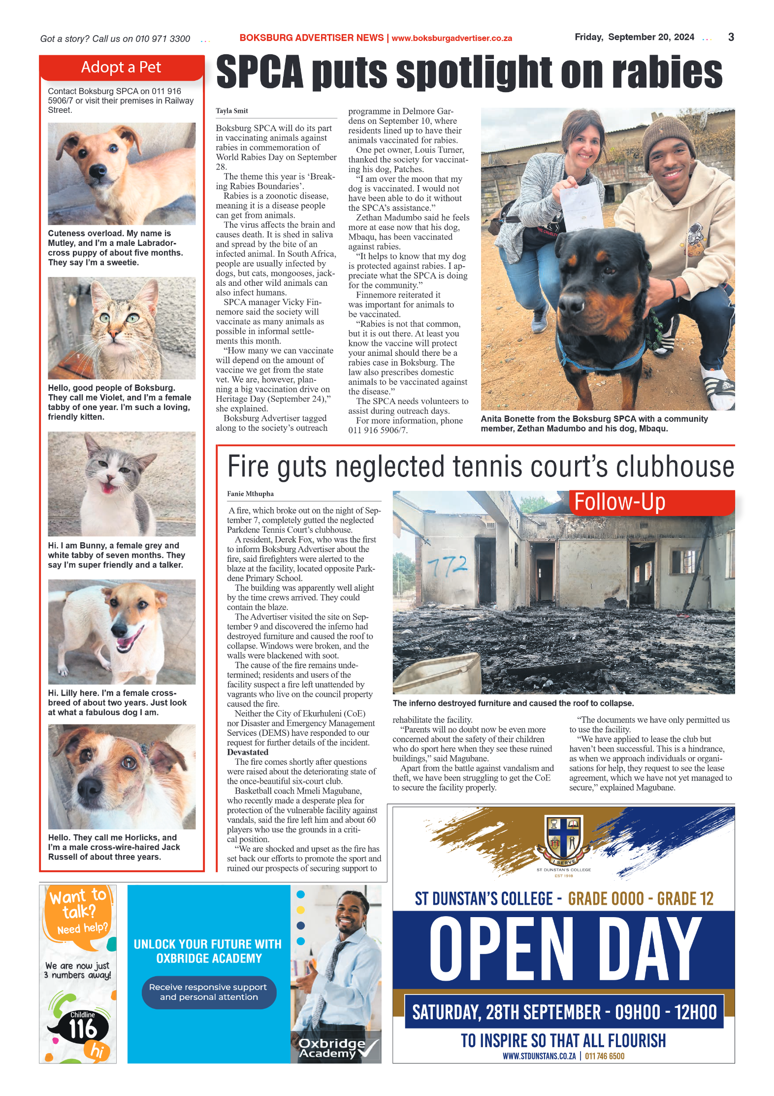 Boksburg Advertiser 20 September 2024 page 3