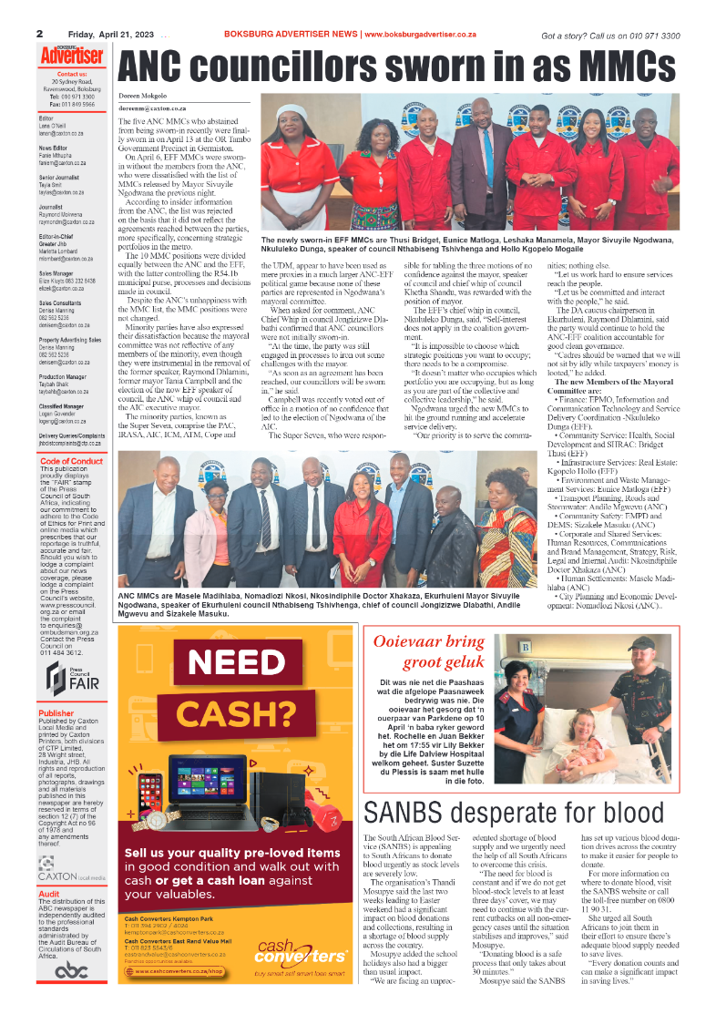 Boksburg Advertiser 21 April 2023 page 2