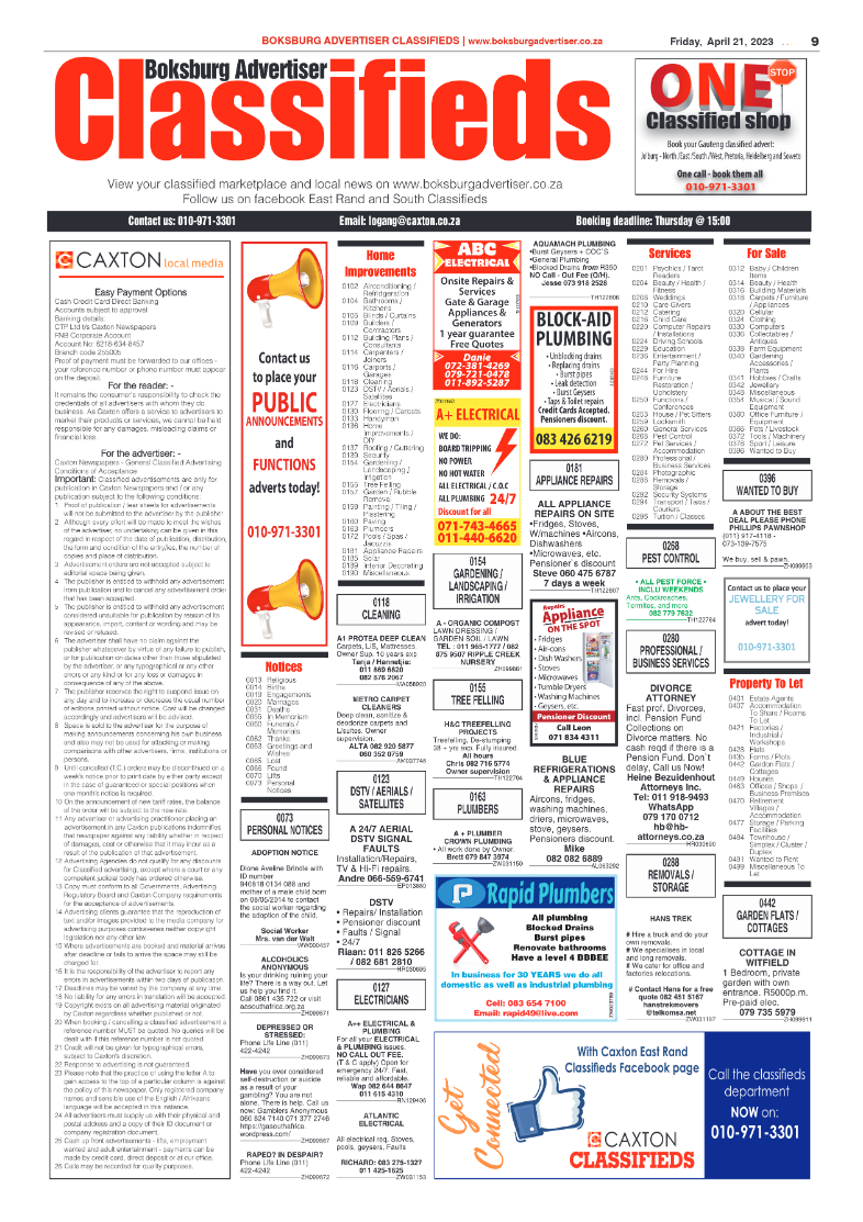 Boksburg Advertiser 21 April 2023 page 9