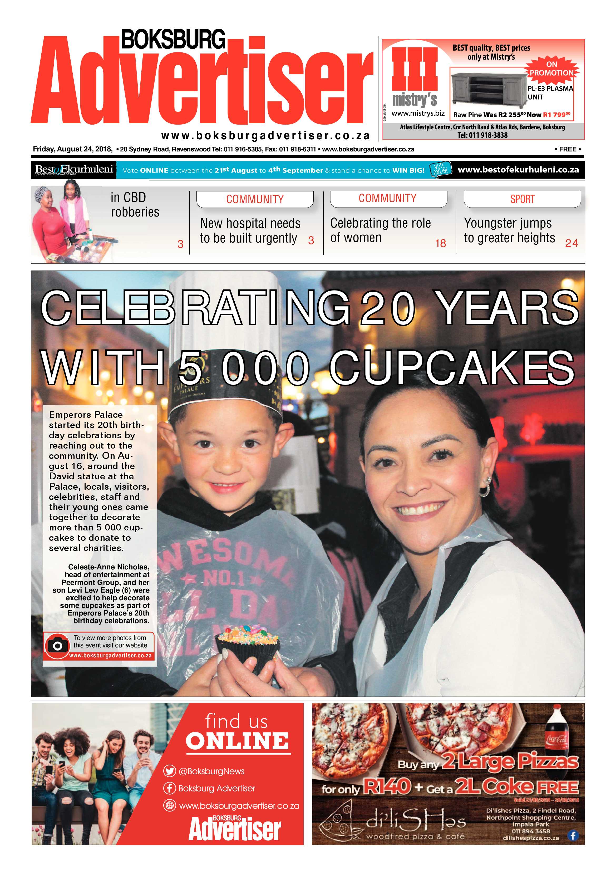 Boksburg Advertiser 21 August 2018 page 1