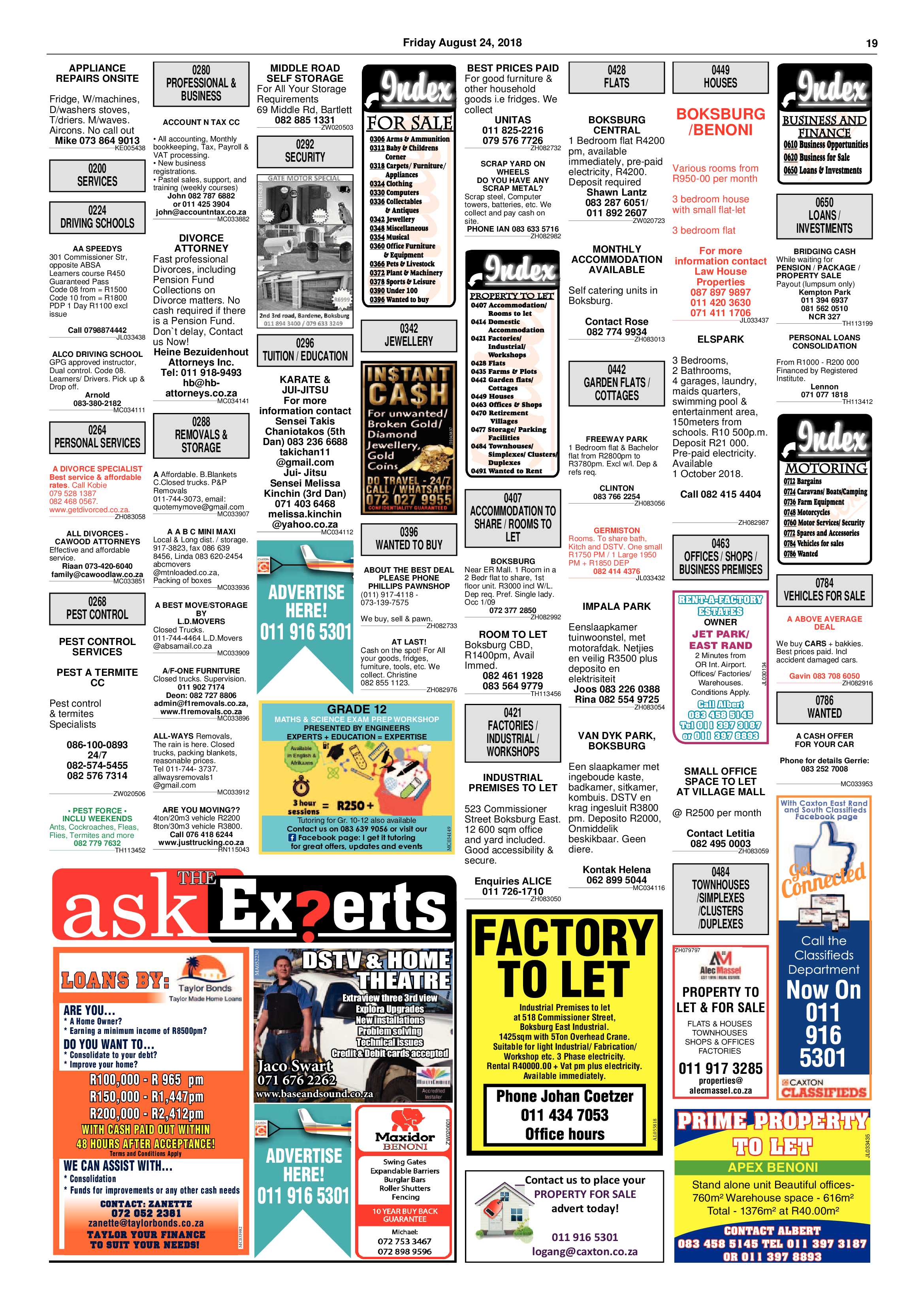 Boksburg Advertiser 21 August 2018 page 19