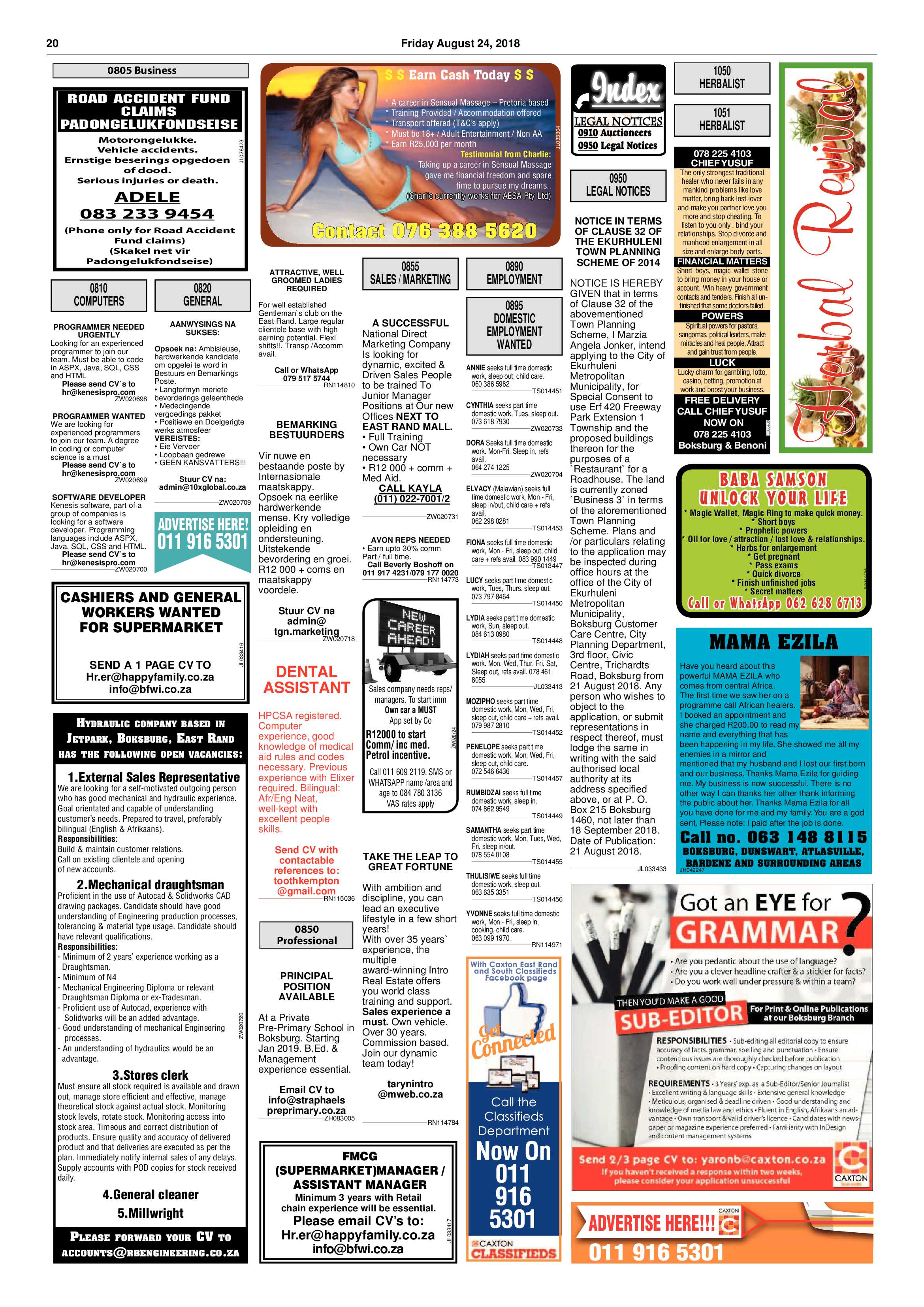 Boksburg Advertiser 21 August 2018 page 20
