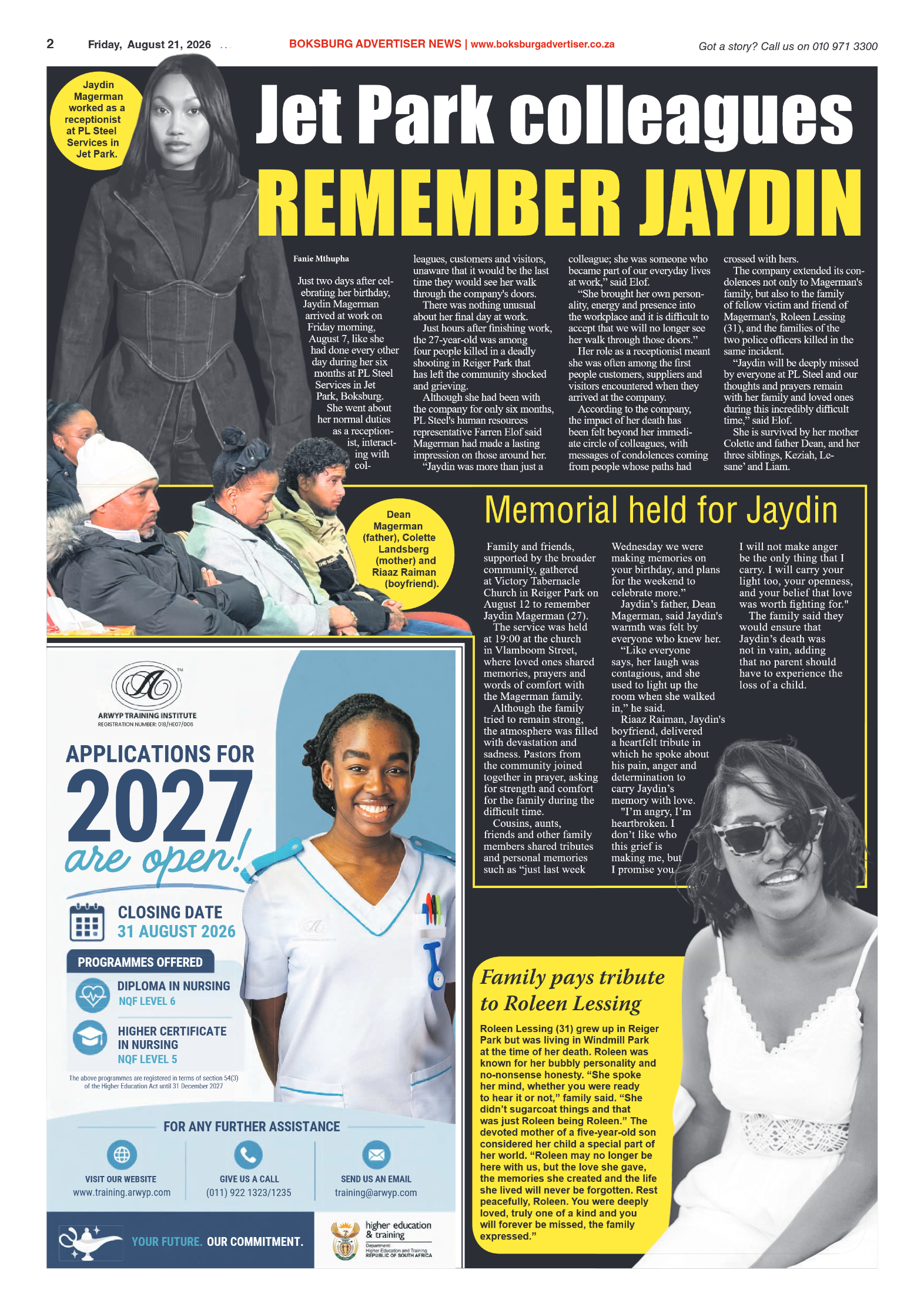 Boksburg Advertiser 21 August 2026 page 2