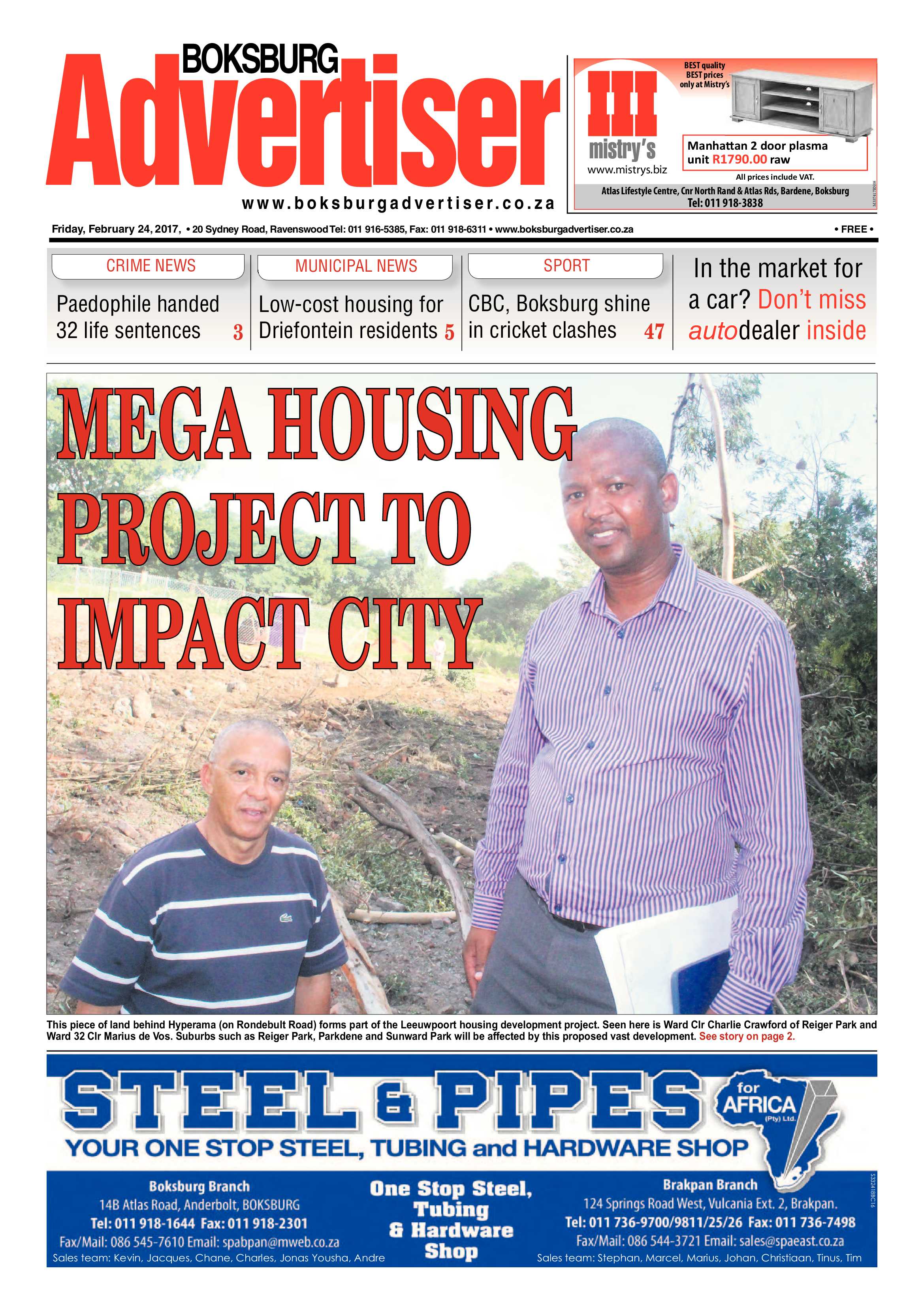 Boksburg Advertiser 21 February 2017 page 1