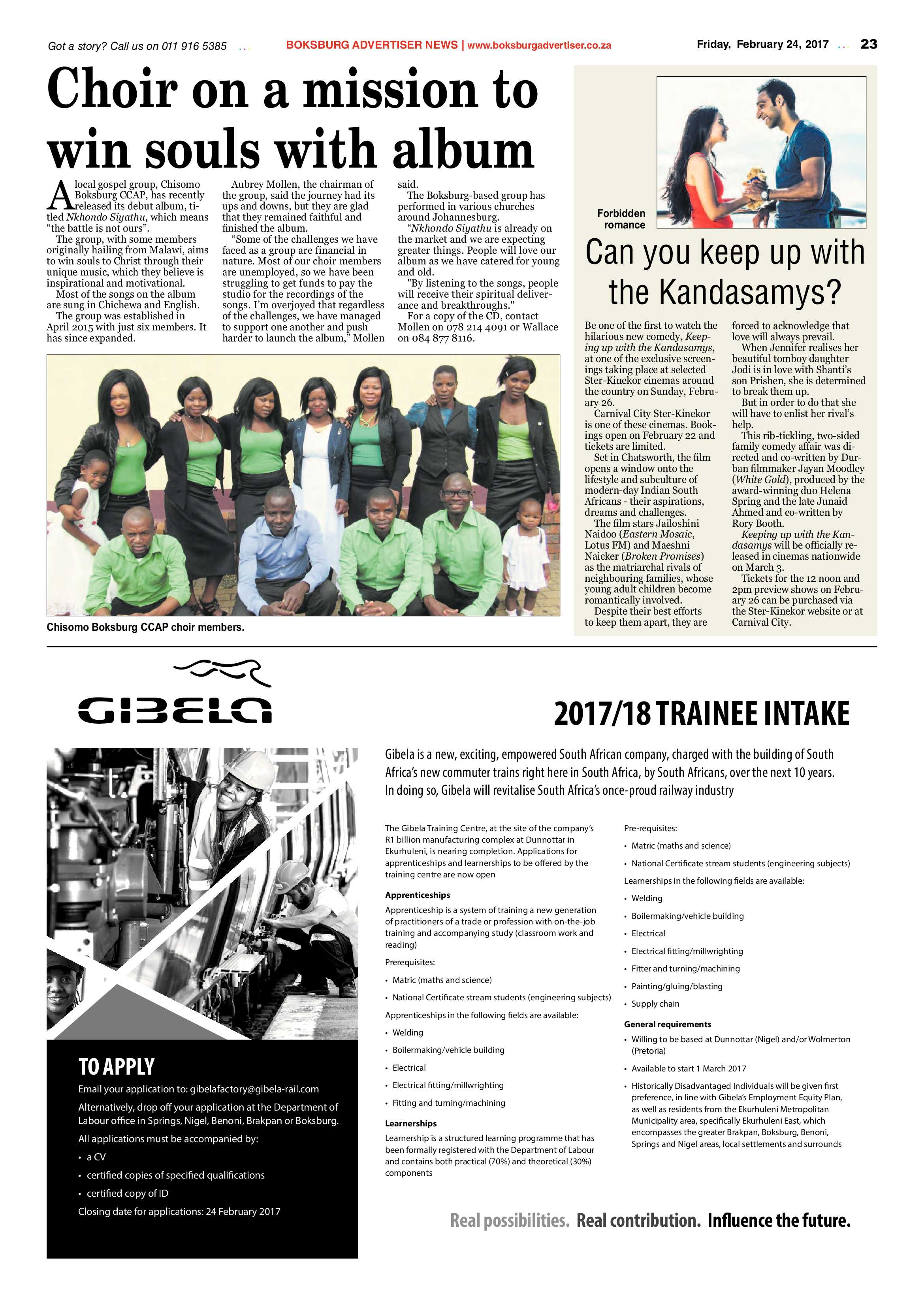 Boksburg Advertiser 21 February 2017 page 23