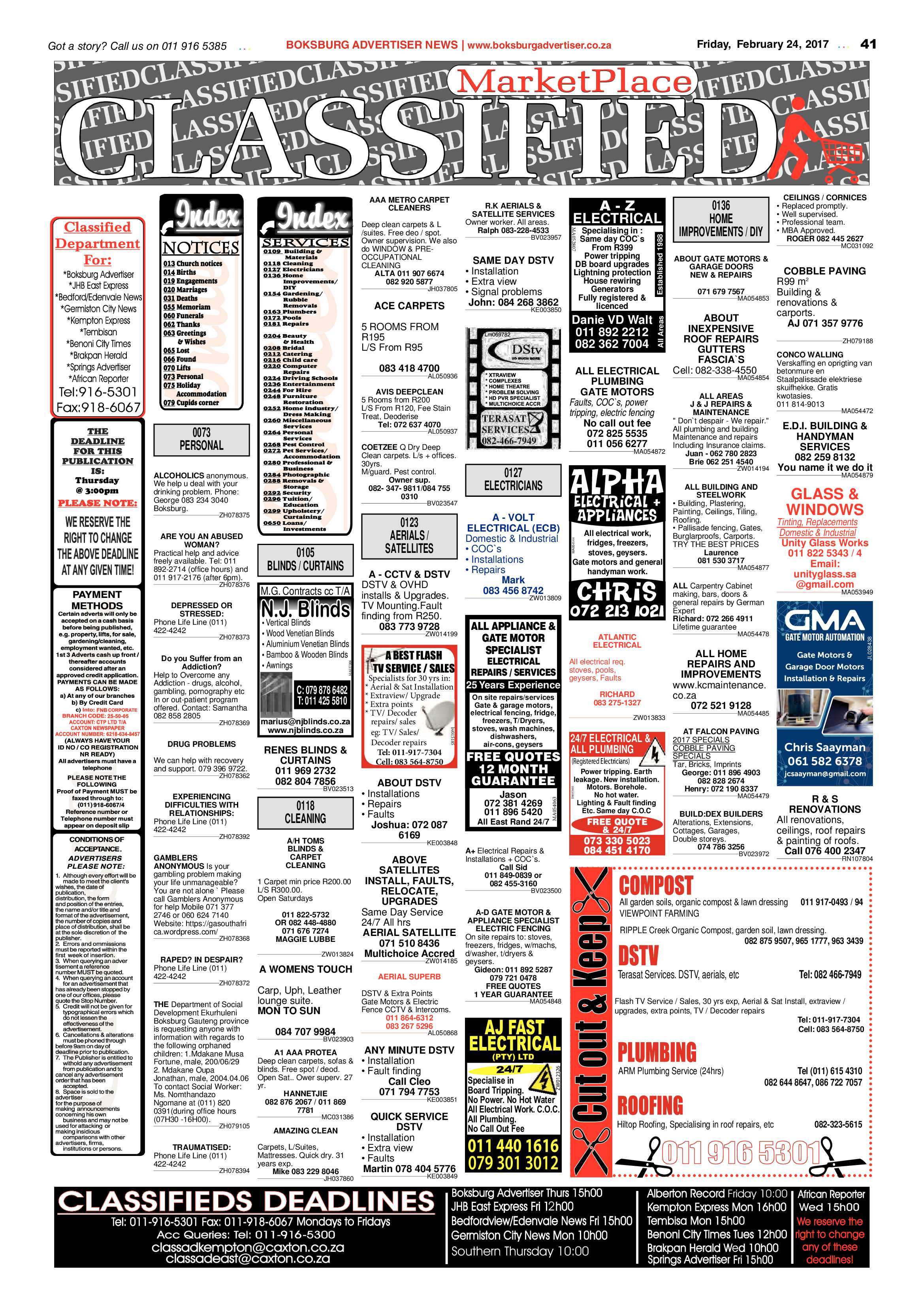 Boksburg Advertiser 21 February 2017 page 41