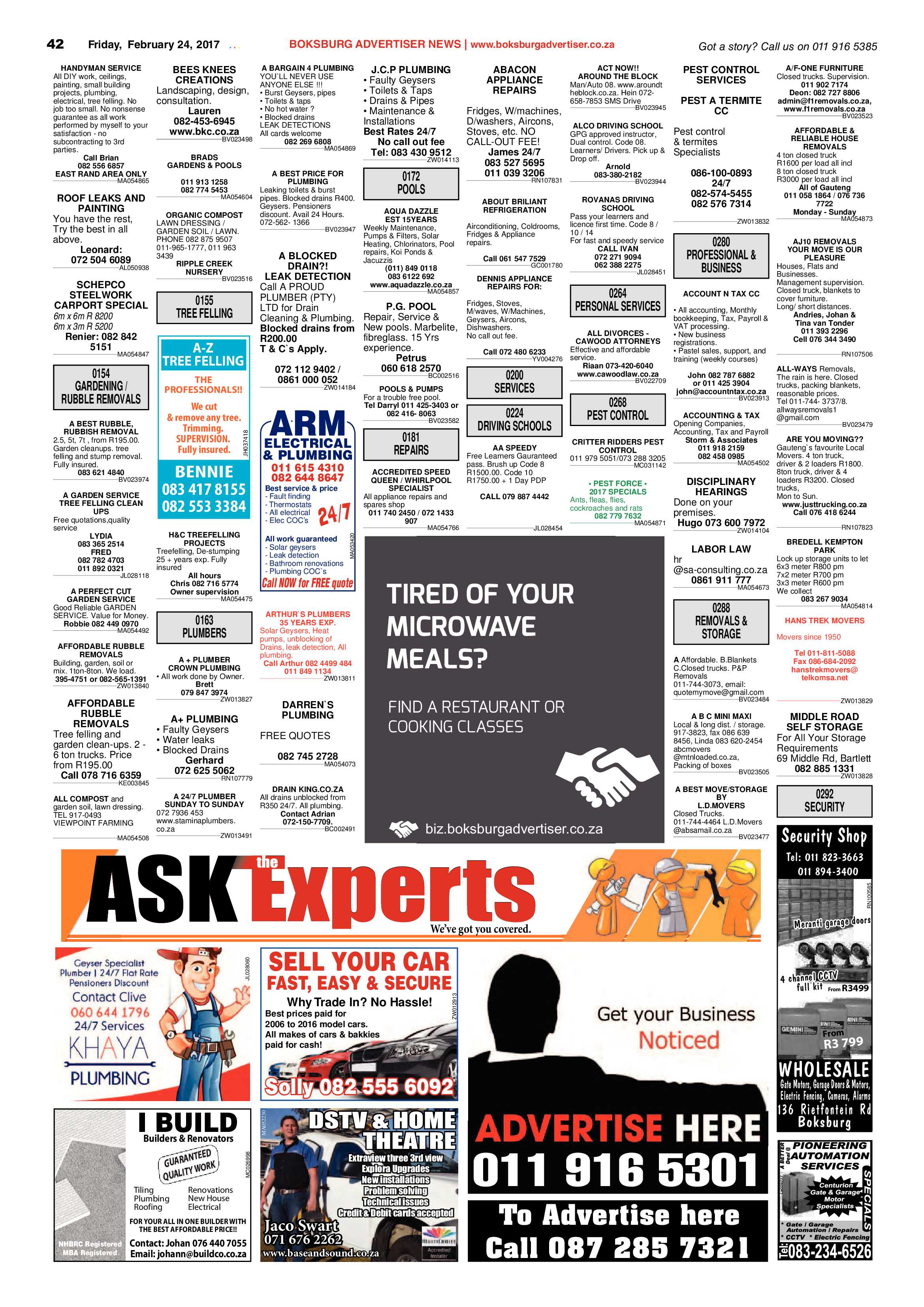 Boksburg Advertiser 21 February 2017 page 42
