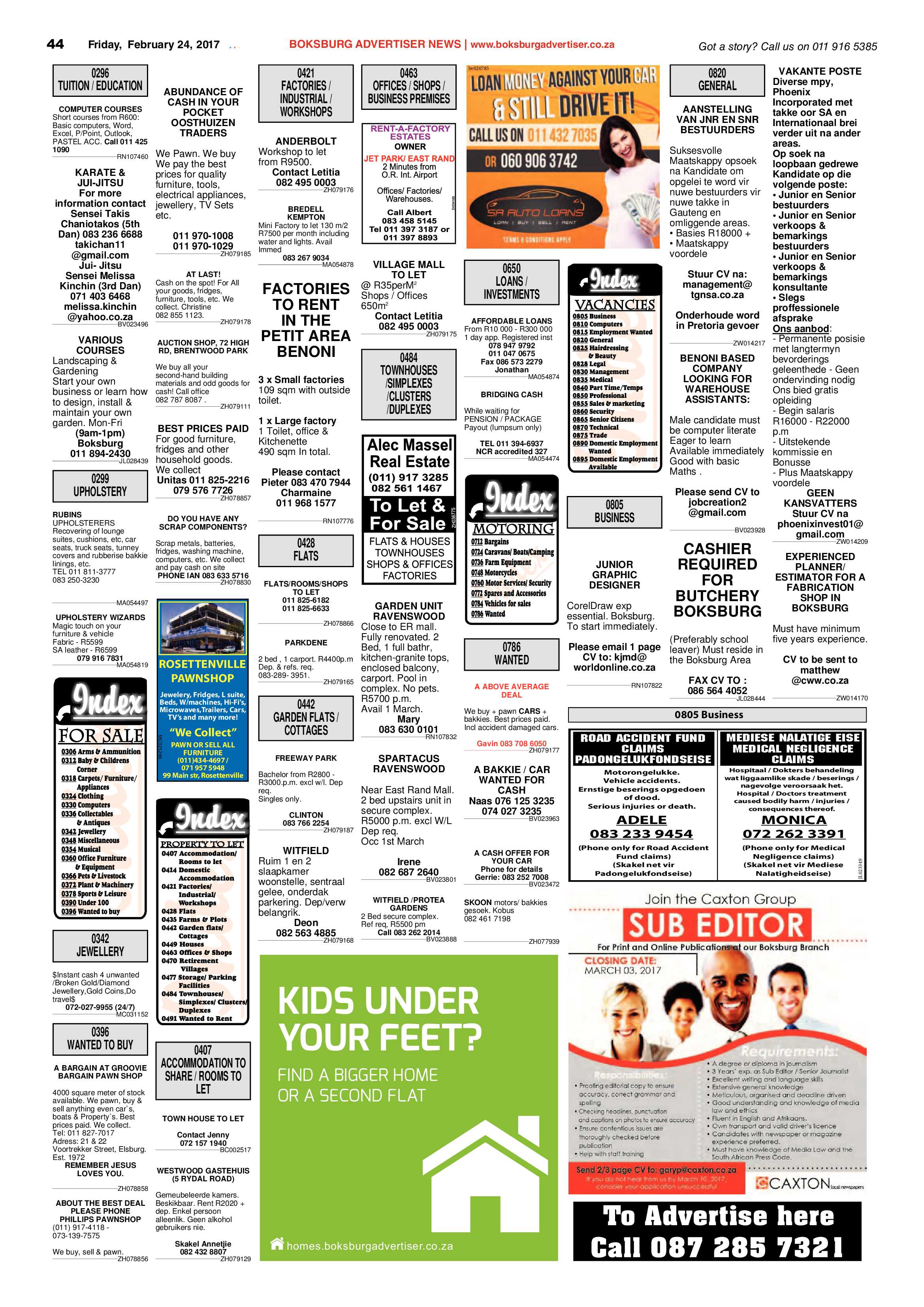 Boksburg Advertiser 21 February 2017 page 44