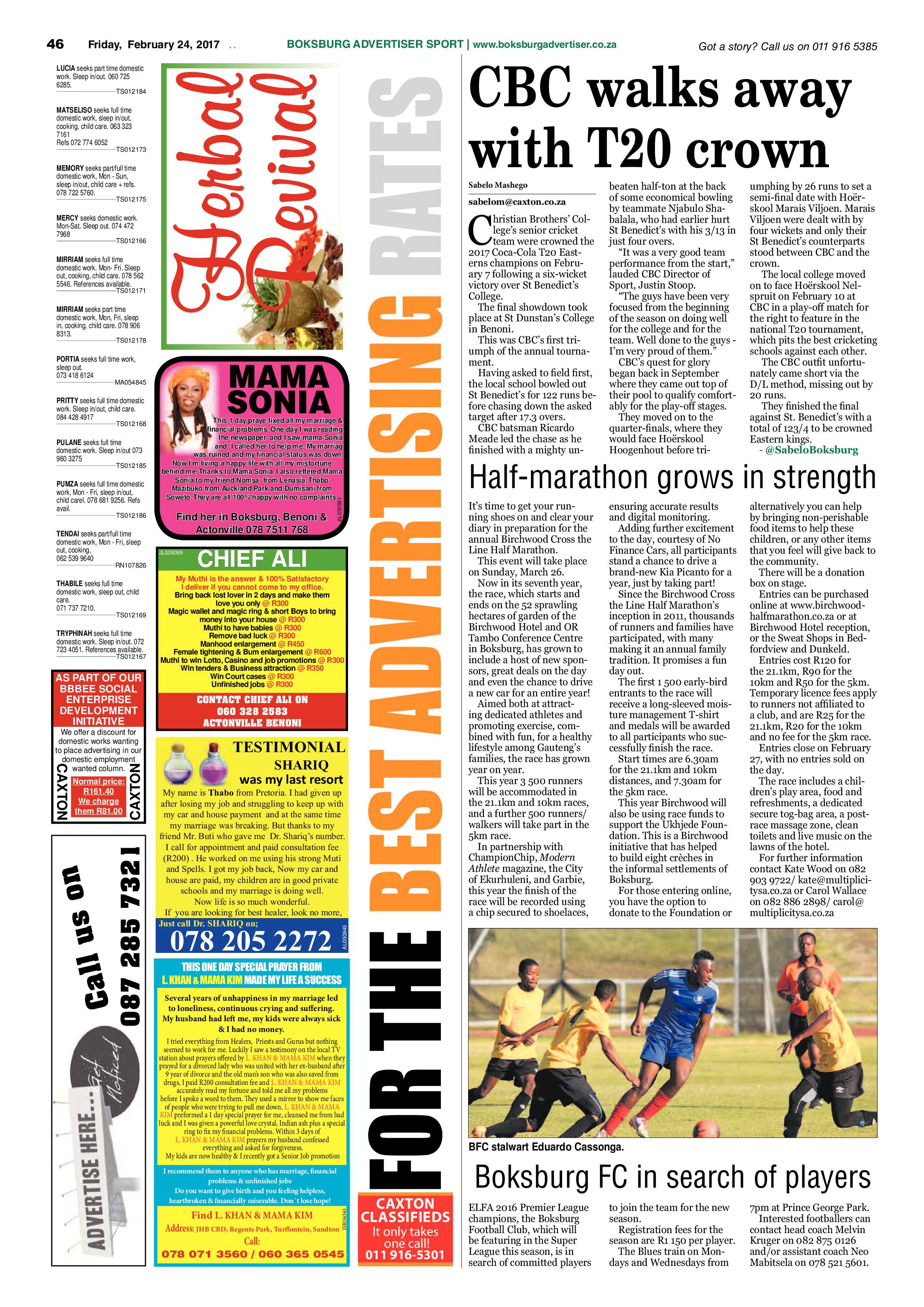 Boksburg Advertiser 21 February 2017 page 46