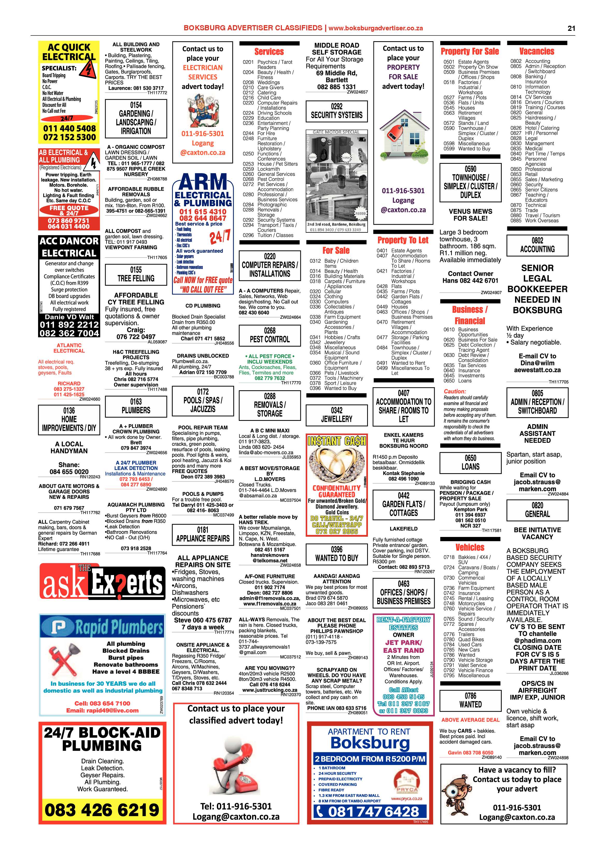 Boksburg Advertiser 21 January 2020 page 21