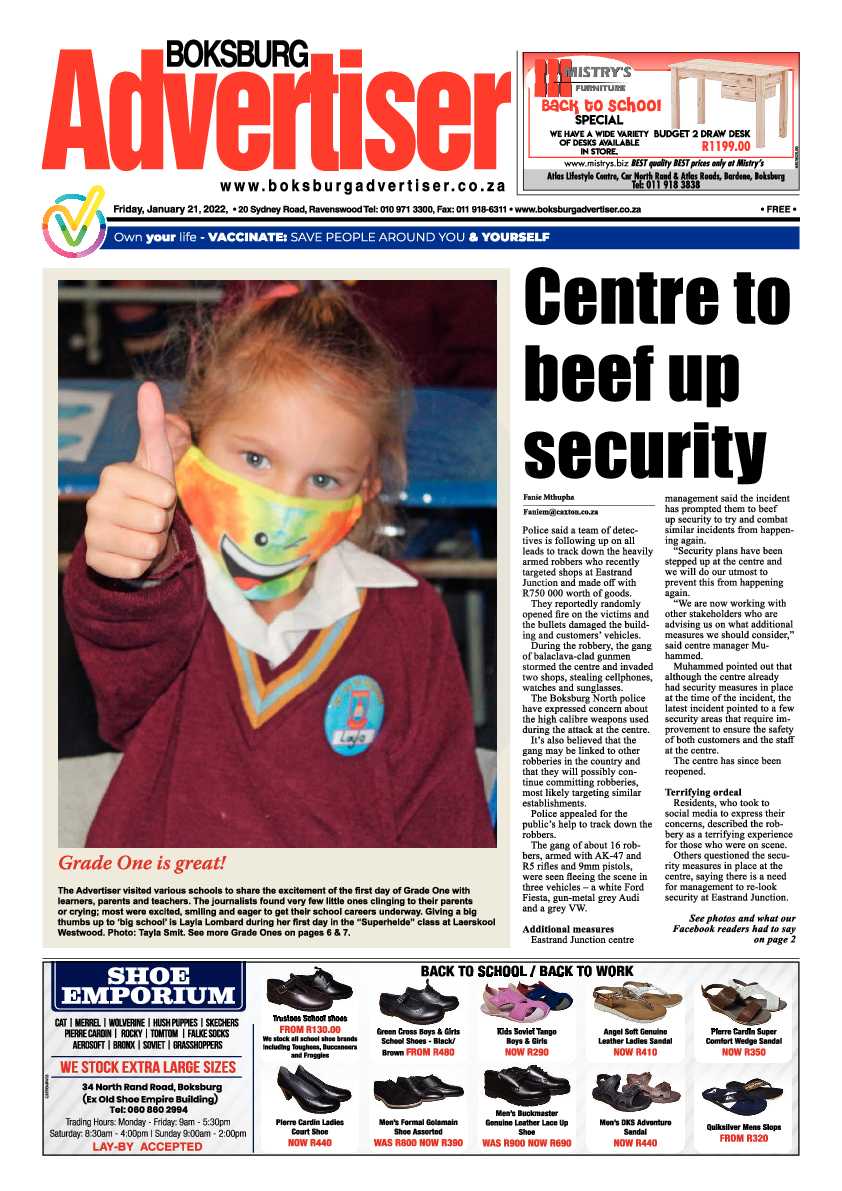 Boksburg Advertiser 21 January 2022 page 1