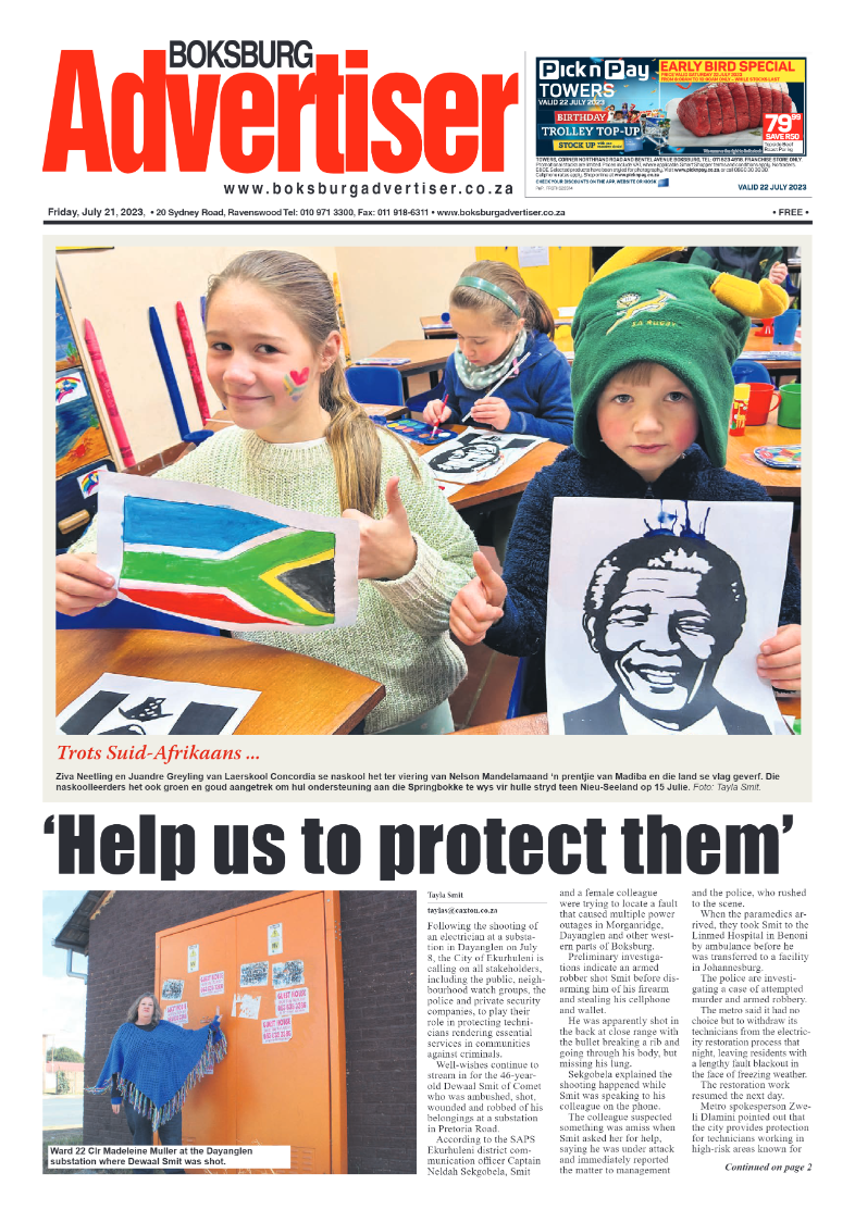 Boksburg Advertiser 21 July 2023 page 1