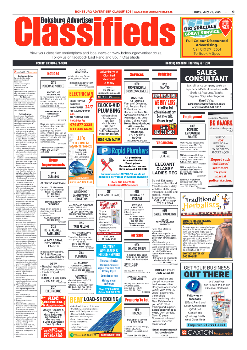 Boksburg Advertiser 21 July 2023 page 9