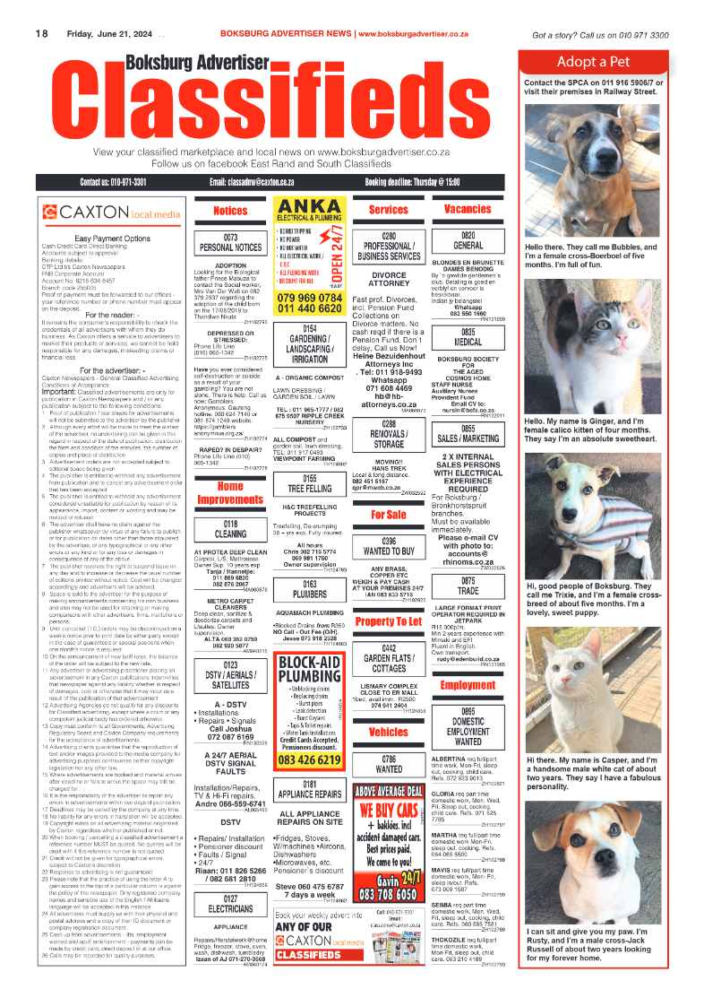 Boksburg Advertiser 21 June 2024 page 18