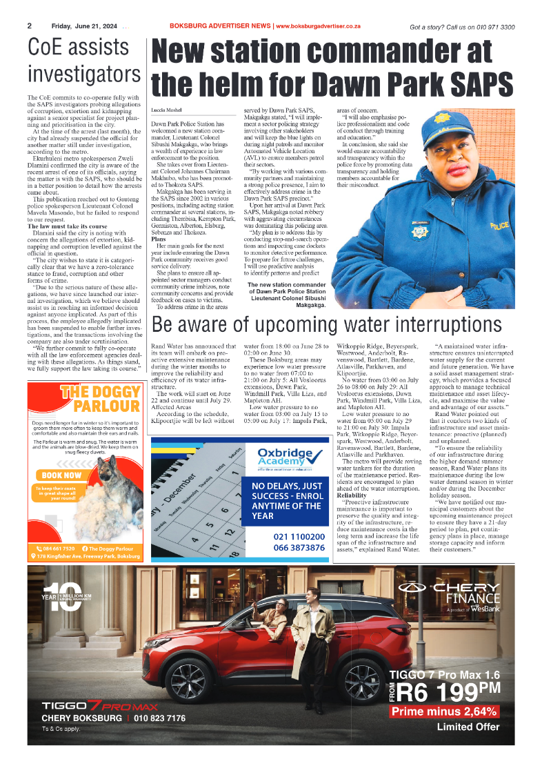 Boksburg Advertiser 21 June 2024 page 2