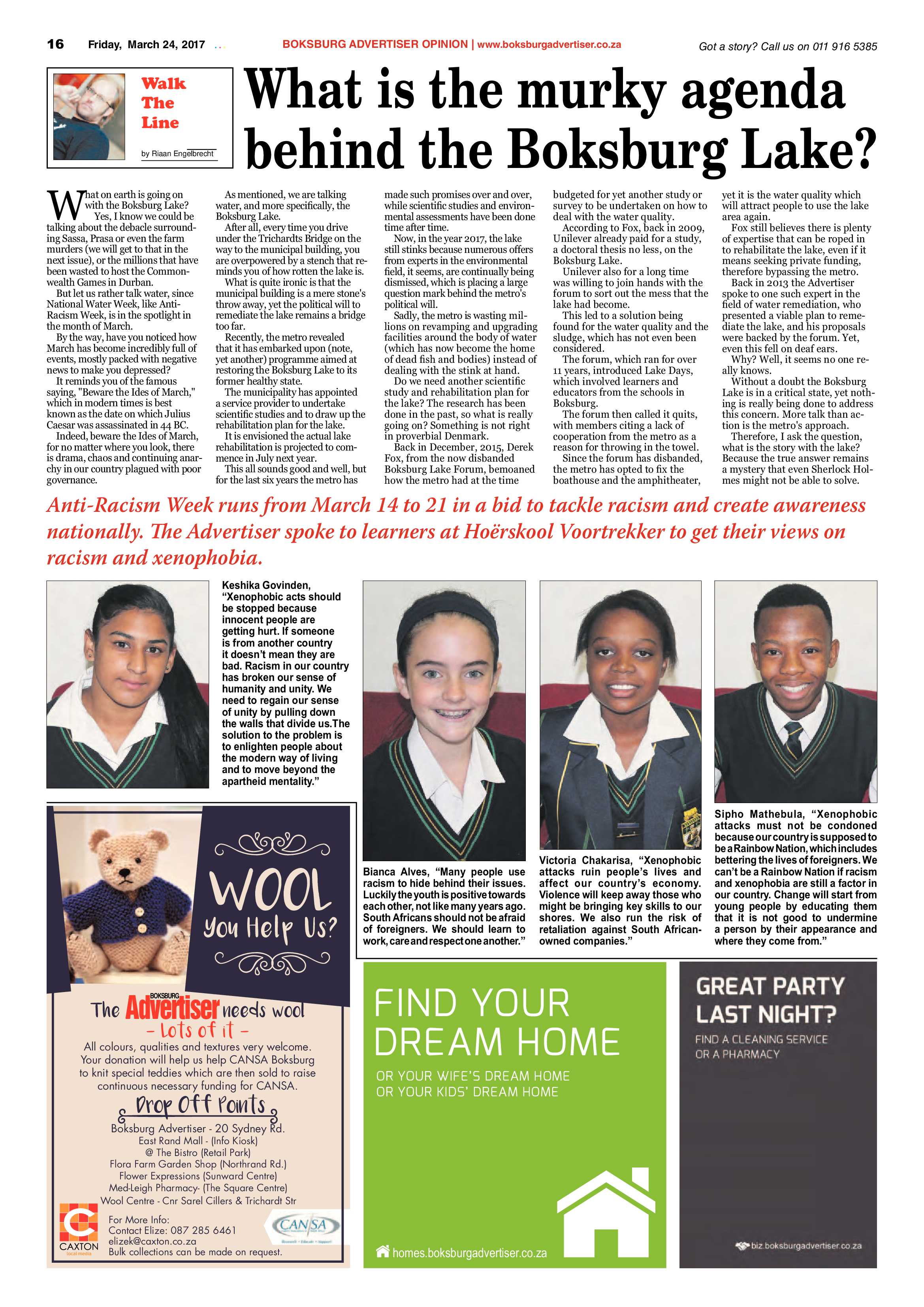 Boksburg Advertiser 21 March 2017 page 16